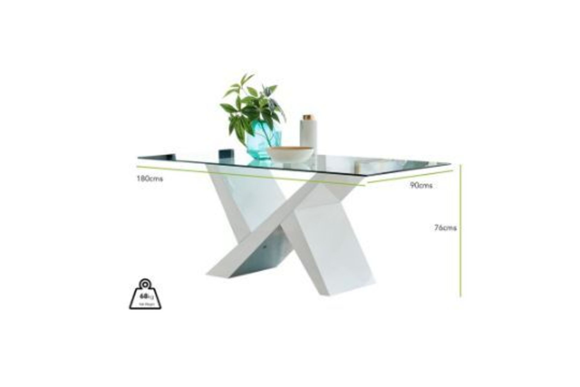 Eubanks Dining Table (Leg Colour Grey) RRP £529.99. COLLECTION ONLY - Image 2 of 2