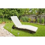 RRP £249 - Chelsea Garden Company Wheeled Sun Lounger With Cushion COLLECTION OR LOCAL DELIVERY ONLY