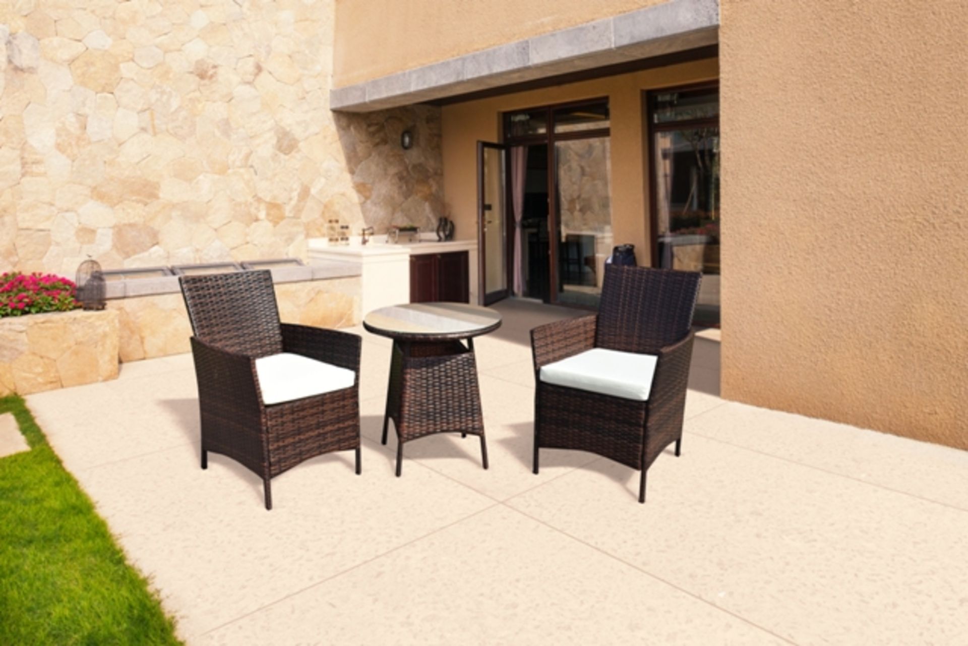 RRP £329 - Chelsea Garden Compay 2 Seater Brown Bistro Set - COLLECTION OR LOCAL DELIVERY ONLY