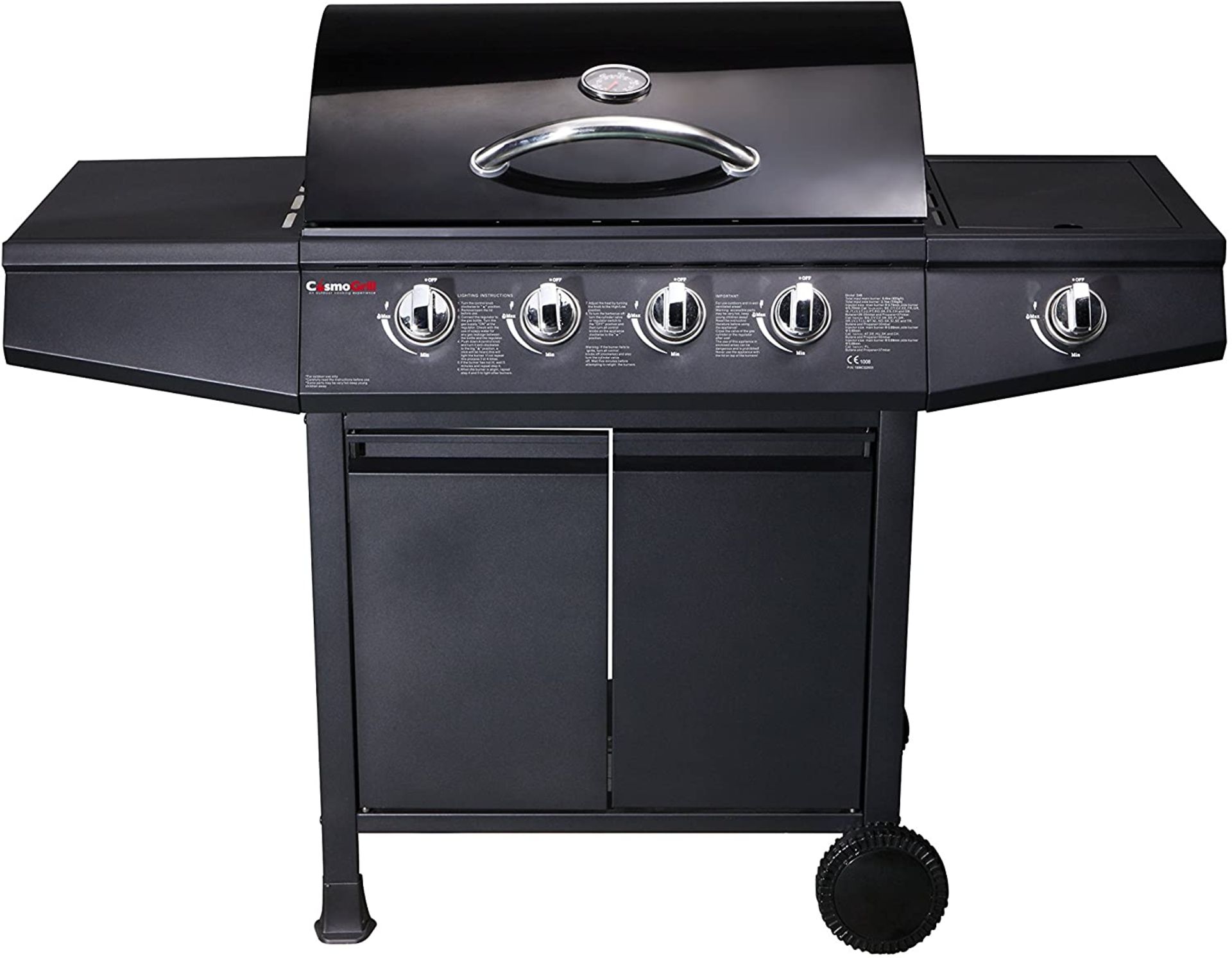 CosmoGrill 4+1 Gas Burner Garden Grill BBQ Barbecue w/Side Burner & Storage - RRP £939.99.