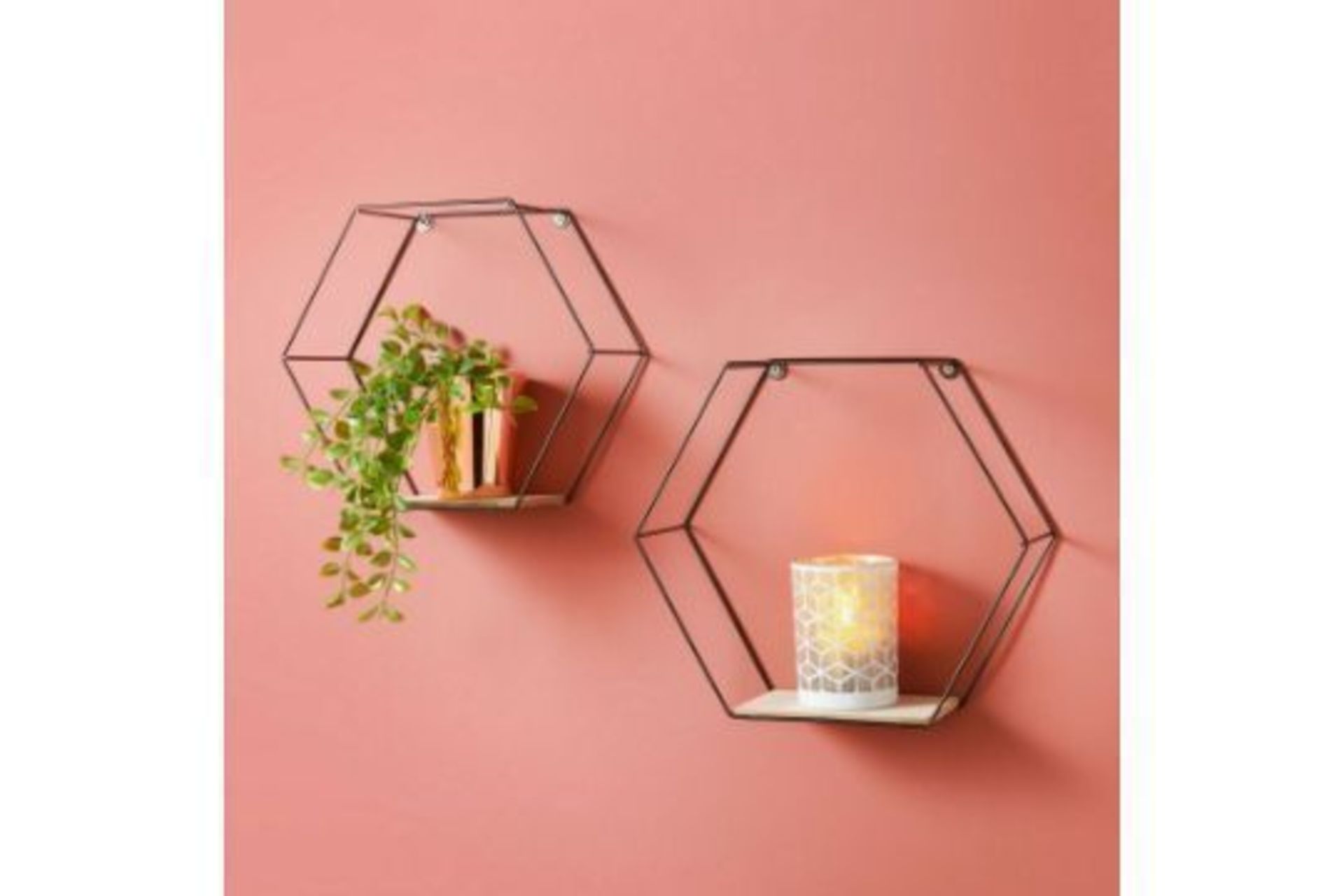 New Set Of 2 Tromso Hexagonal Shelves