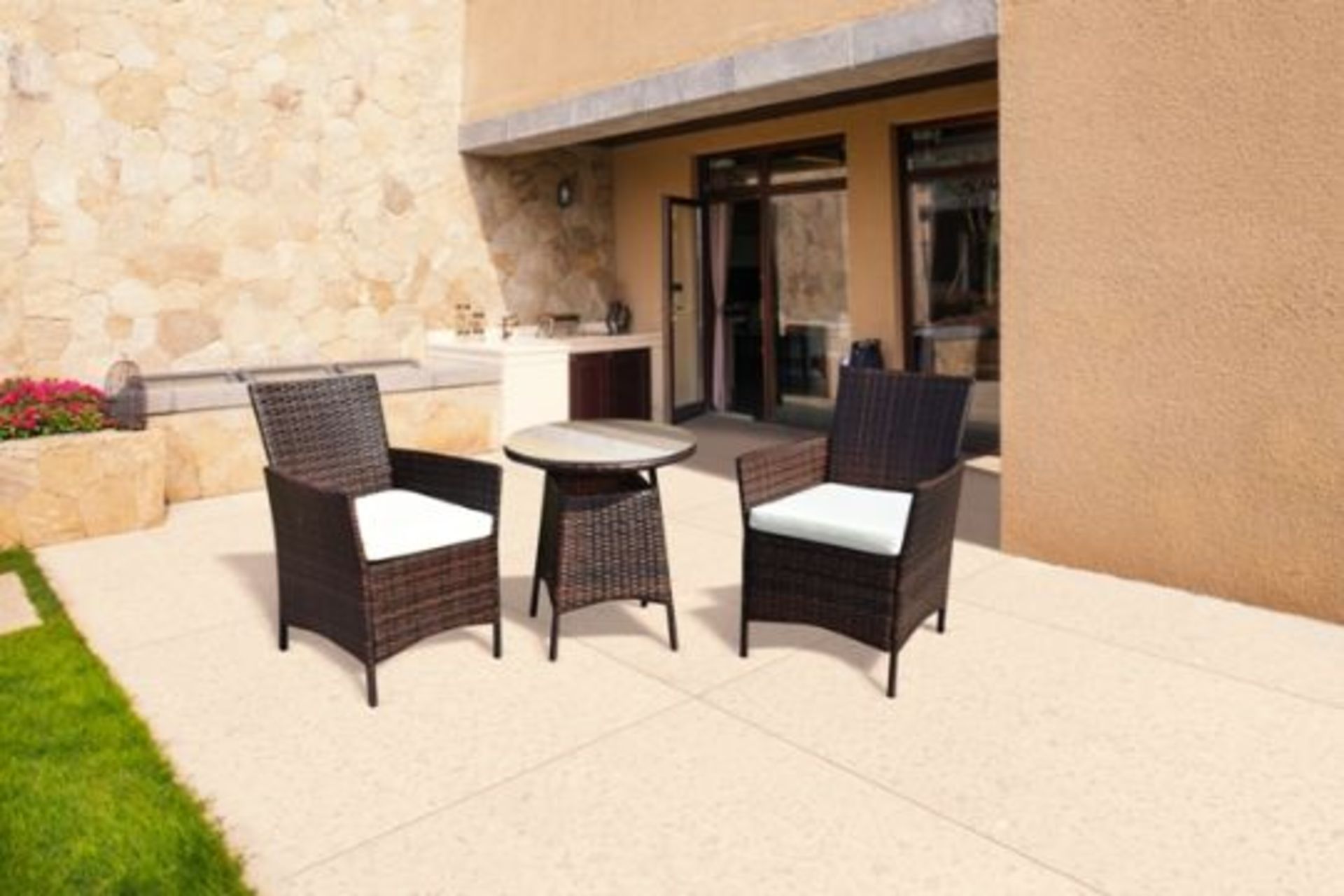 RRP £329 - CHELSEA GARDEN COMPAY 2 SEATER BROWN BISTRO SET