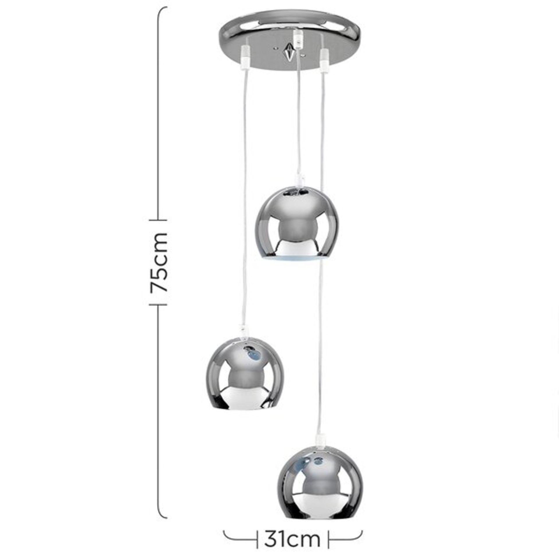 Kerry 3-Light Cluster Pendant - RRP £59.99. - Image 5 of 5
