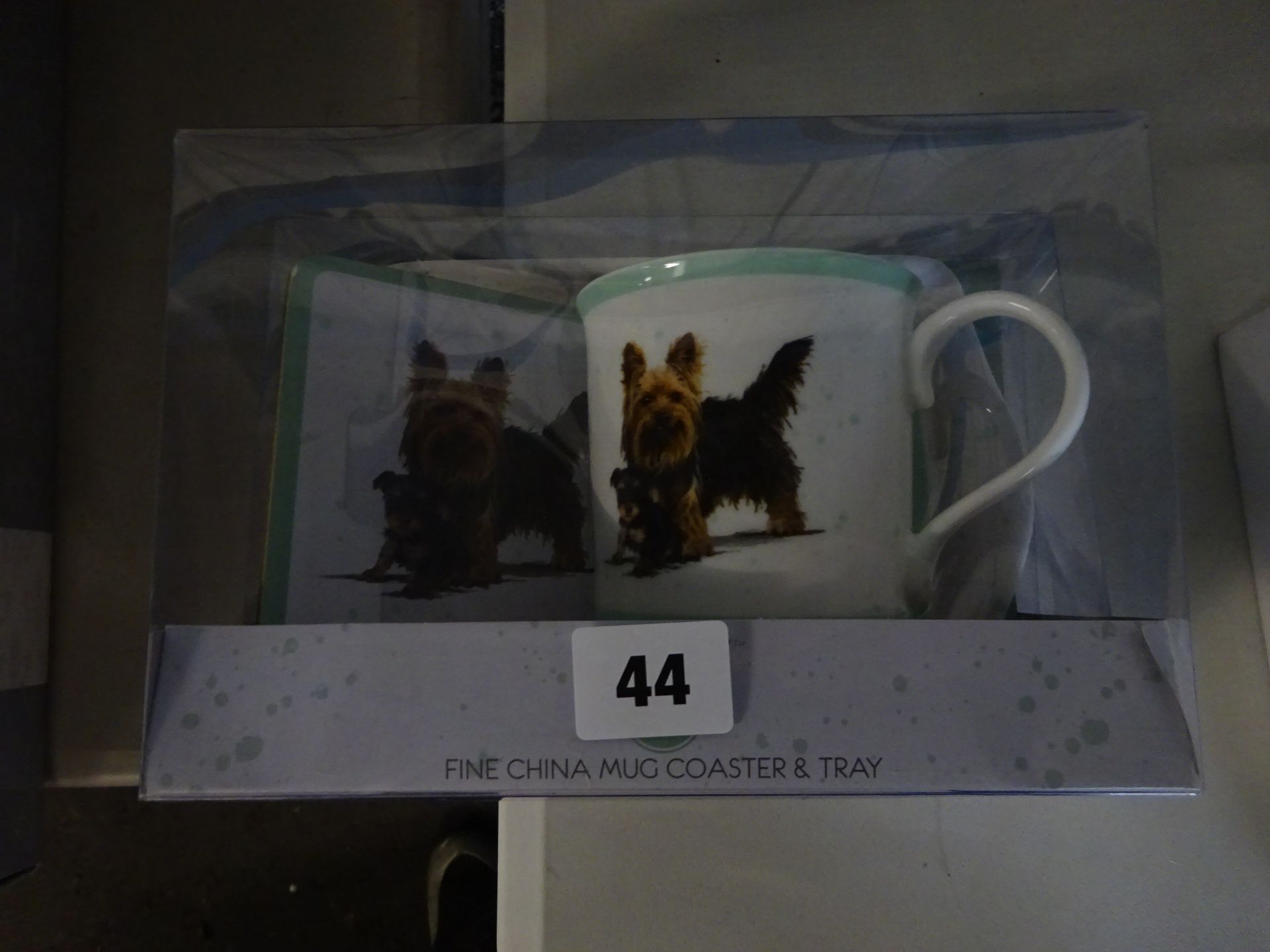 DOG CUP COASTER & TRAY SET