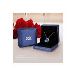 New Blue Love Heart Crystal Pendant Necklace - RRP £59.99.