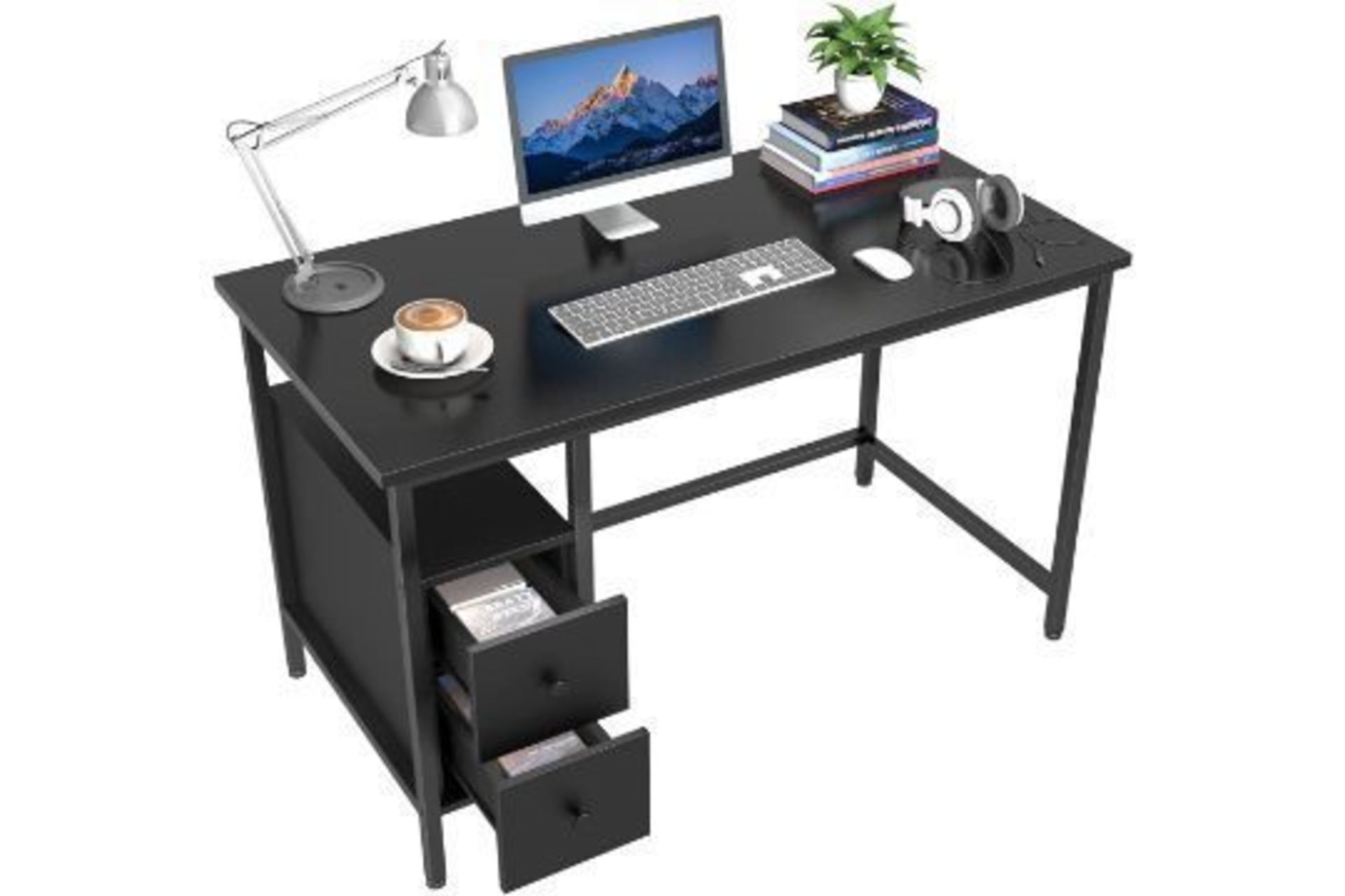 New Black Desk With Two Drawers