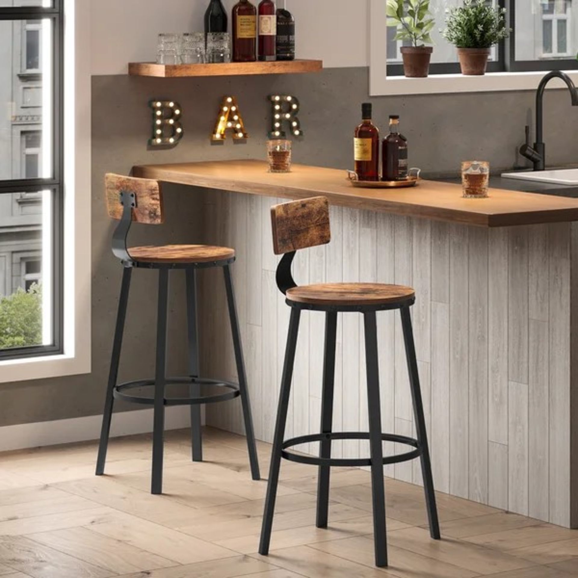 Shakir 73.2cm Bar Stool (Set of 2) - RRP £109.99. - Image 2 of 4