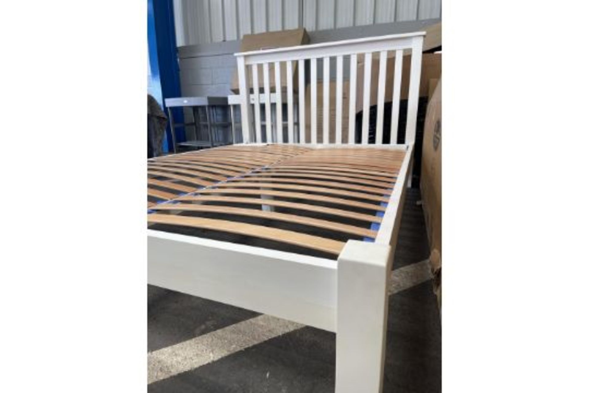 New Dunelm 5ft Kingsize White Solid Wood Bed Frame (3 boxes) - RRP £499.99. - Image 2 of 2