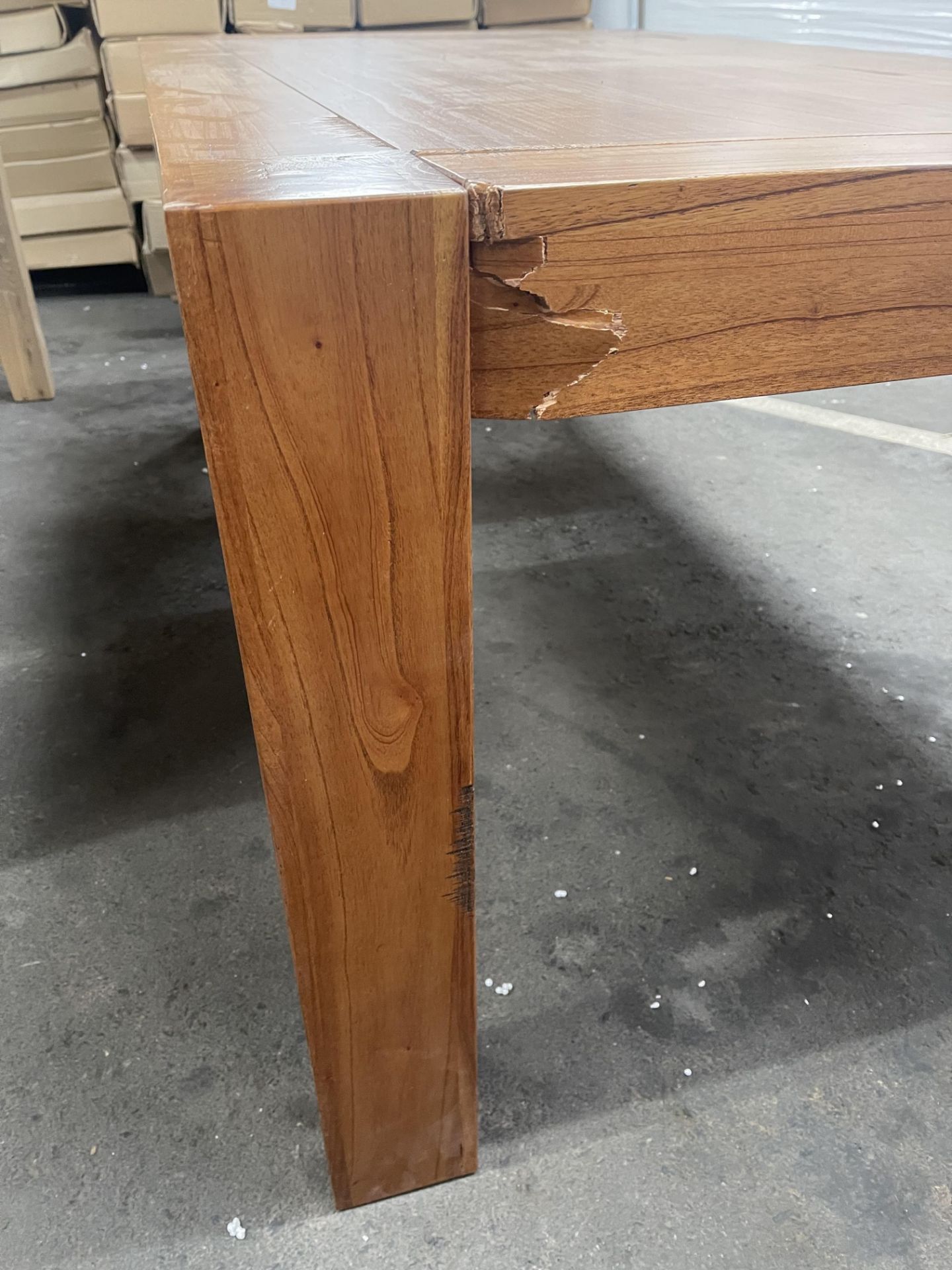 Dunelm Solid Wood Dining Table 180 x 100cm (Damaged Top) - Image 2 of 4