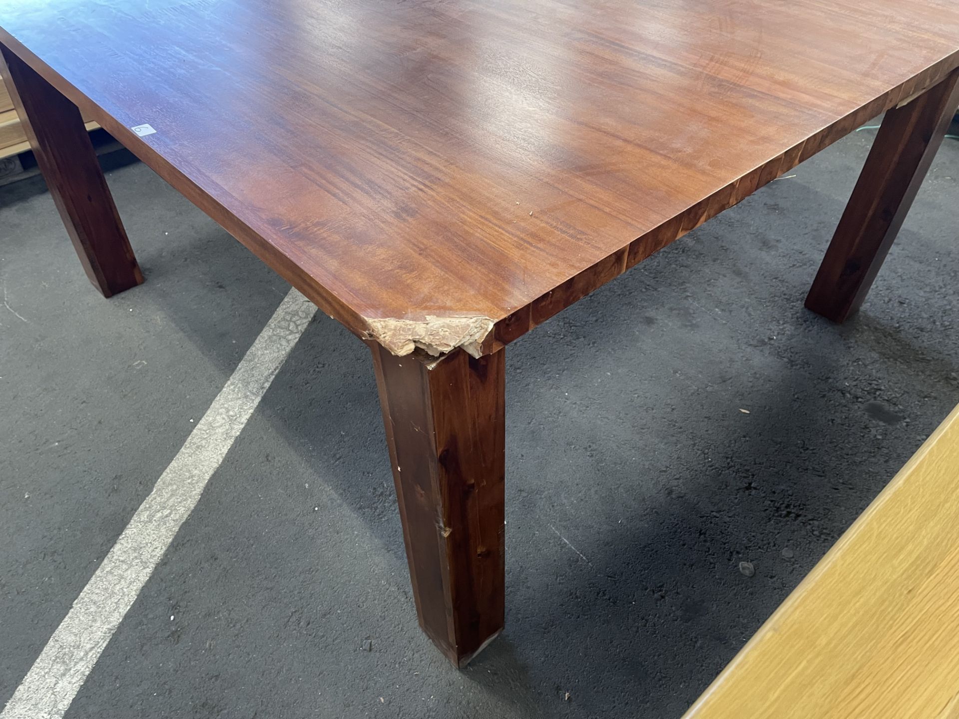 Dunelm 150cm Square Dining Table (Damaged) - Image 2 of 4