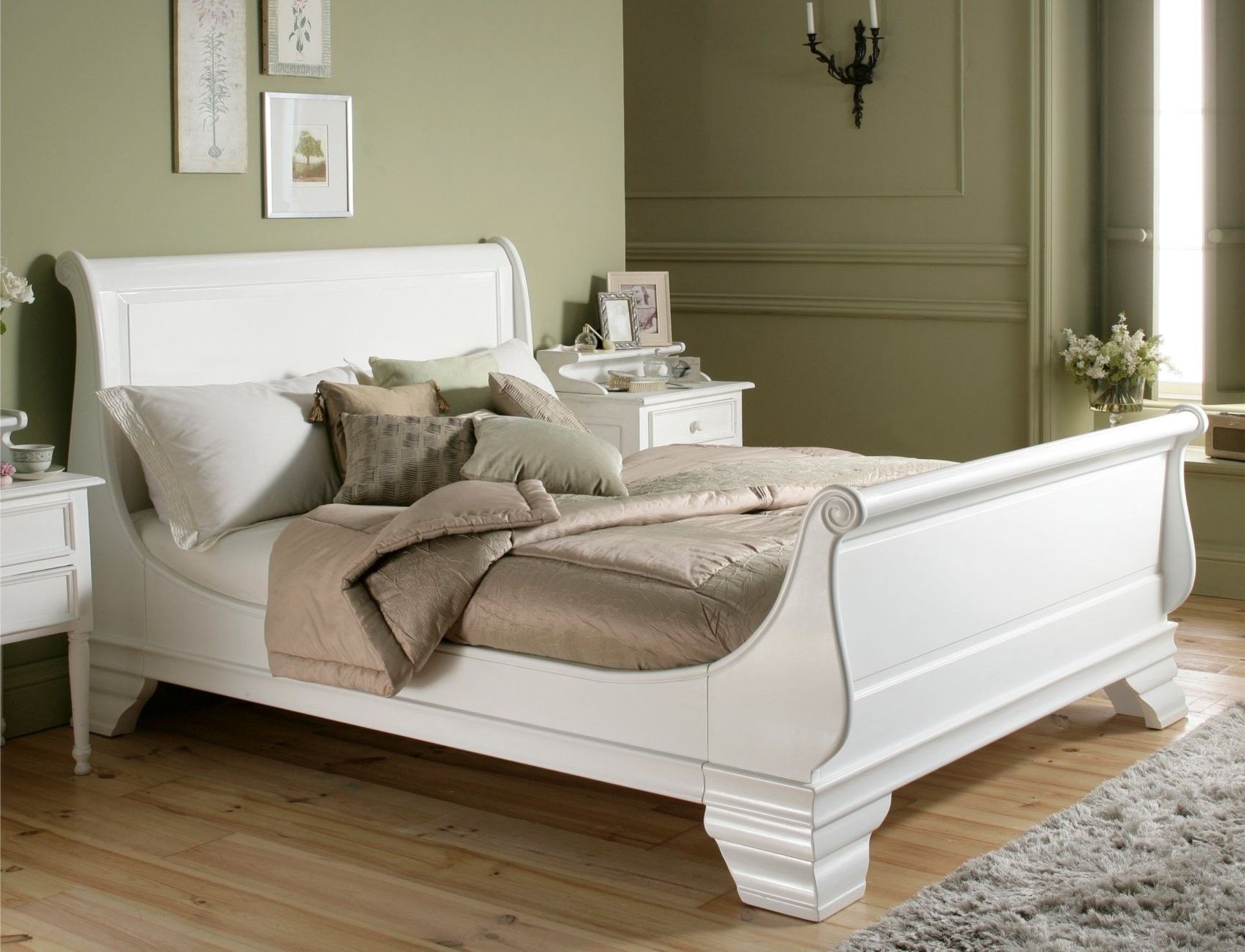 New Dunelm 5ft Sleigh Bed (3 boxes with NO Screws & Slats) - RRP £799.