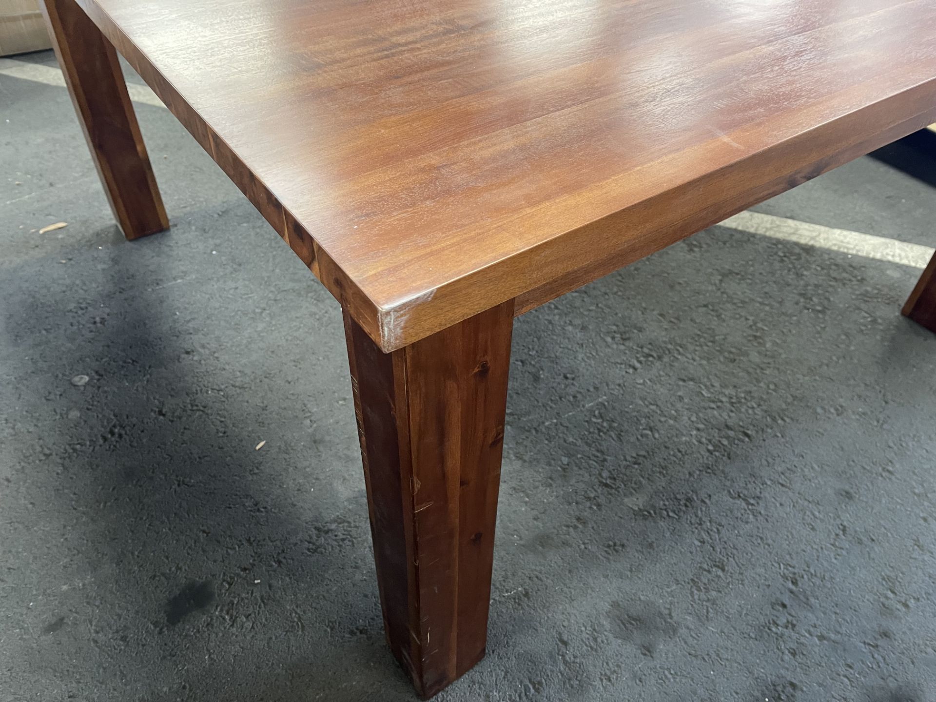 Dunelm 150cm Square Dining Table (Damaged) - Image 4 of 4