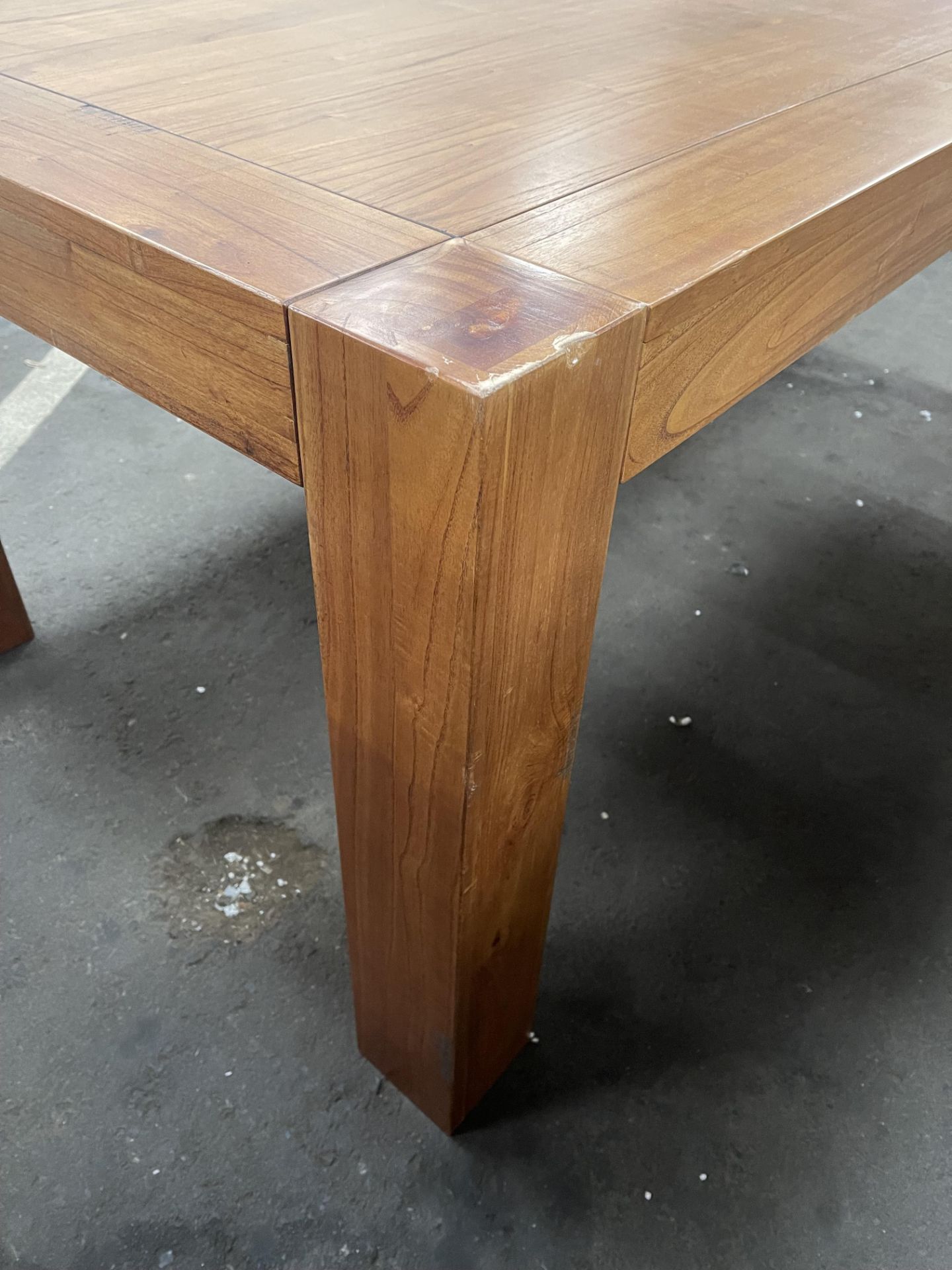 Dunelm Solid Wood Dining Table 180 x 100cm (Damaged Top) - Image 4 of 4