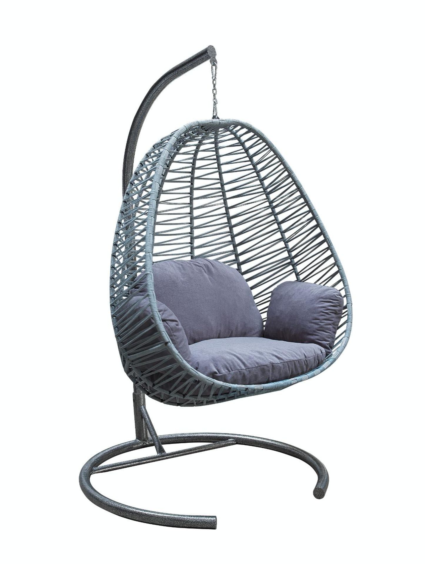 x3 New Dark Grey Luxury Weaved Hanging Egg With Cushion (Similar Chairs £250 to £400)