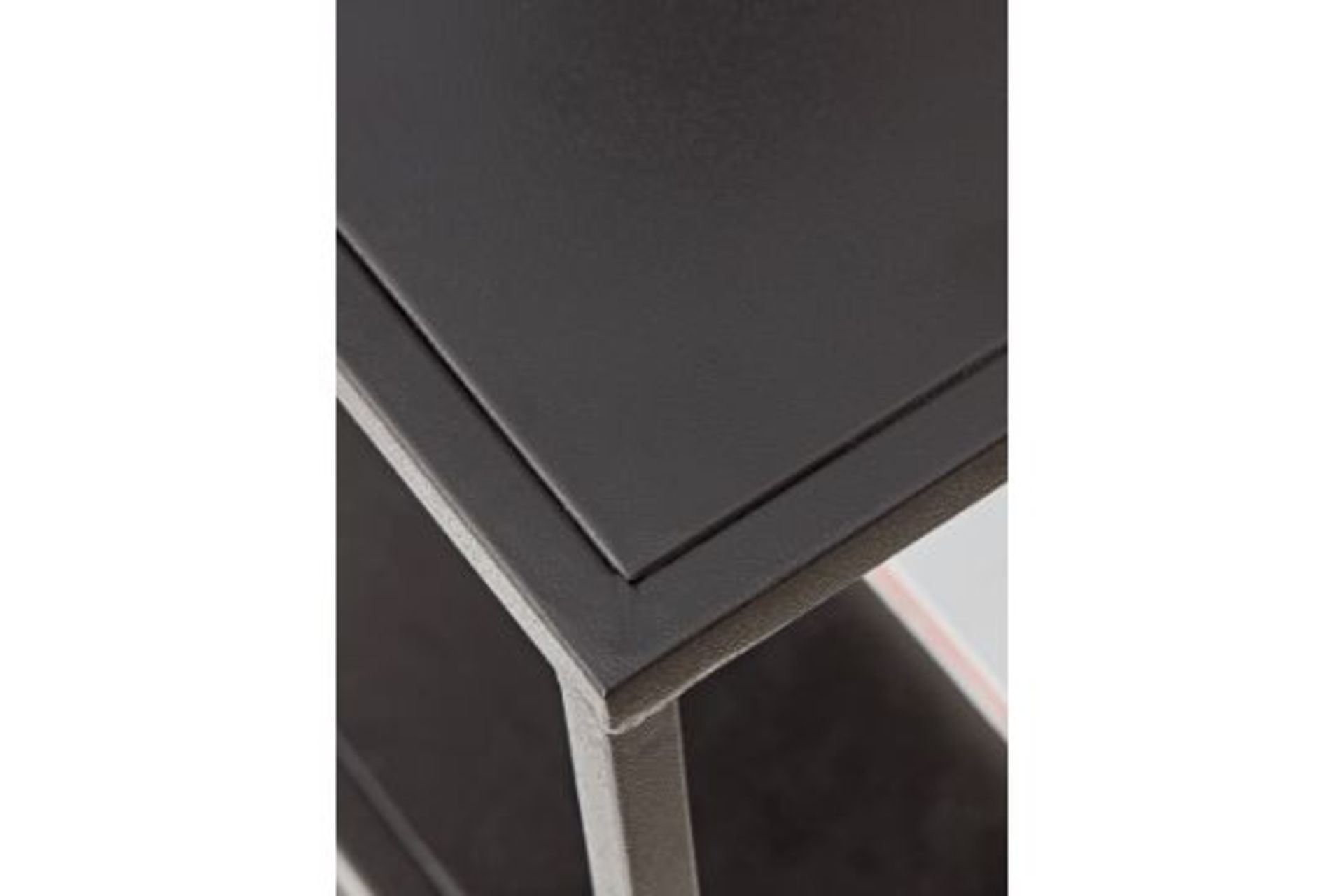 RRP £295 - Industrial Two Drawer Bedside Table (1 Leg Is Bent) - Image 3 of 5