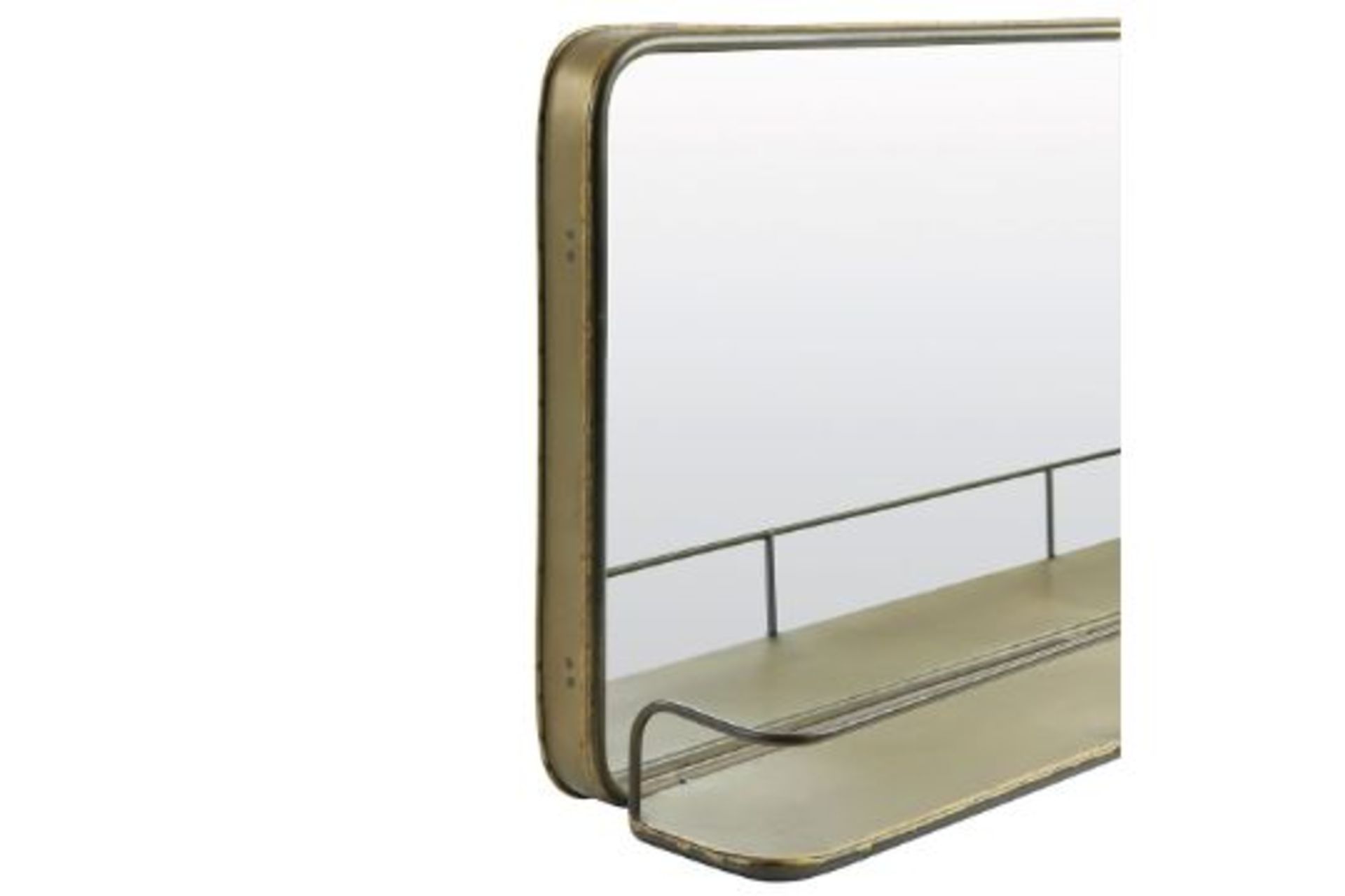 RRP £75 - Bronzed Mirror Shelf (Cracked Mirror Shelf Bend On End) - Image 2 of 3