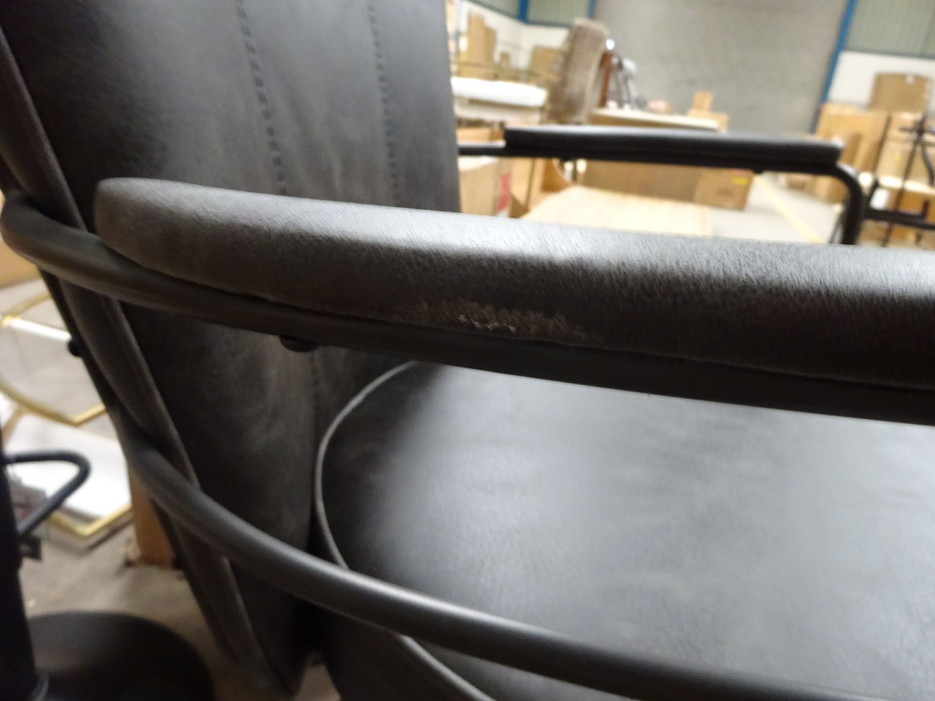 RRP £375 - Industrial Style Office Chair - Grey -(Small Scuff On Arm) - Image 3 of 3