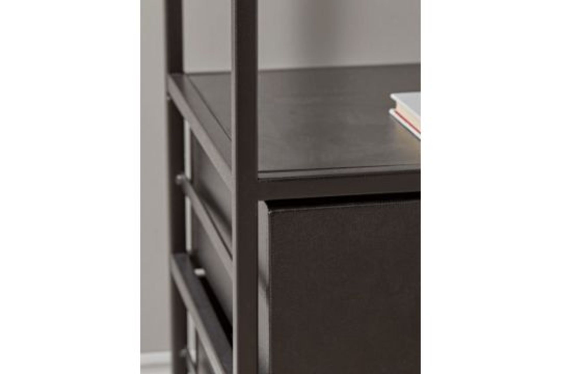 RRP £295 - Industrial Two Drawer Bedside Table (1 Leg Is Bent) - Image 4 of 5