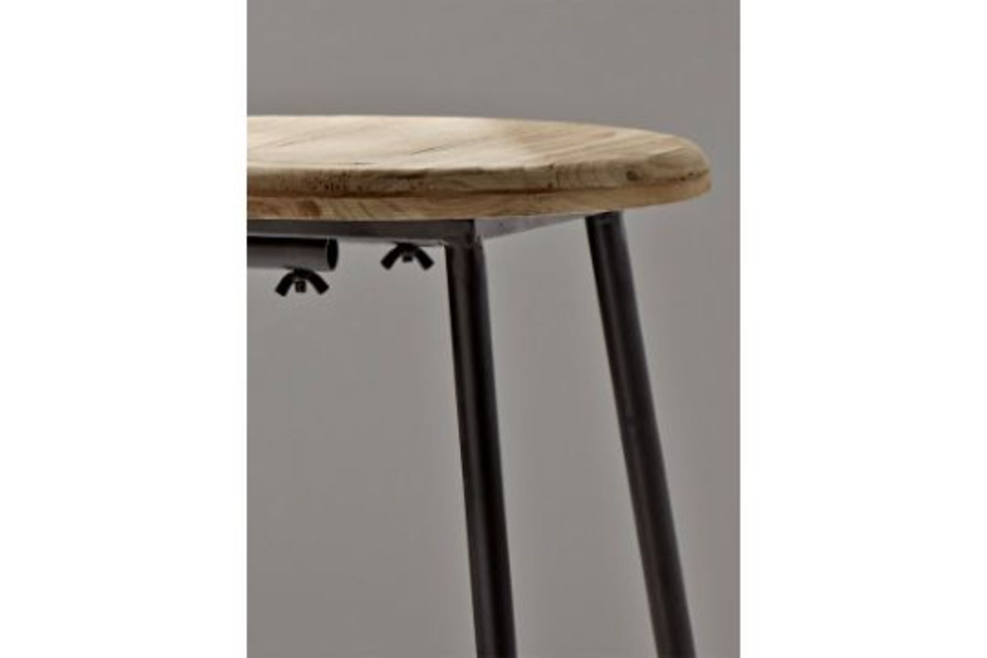 RRP £275 - Wood & Metal Backed High Stool (Scratch In Seat No Scews) - Image 2 of 4