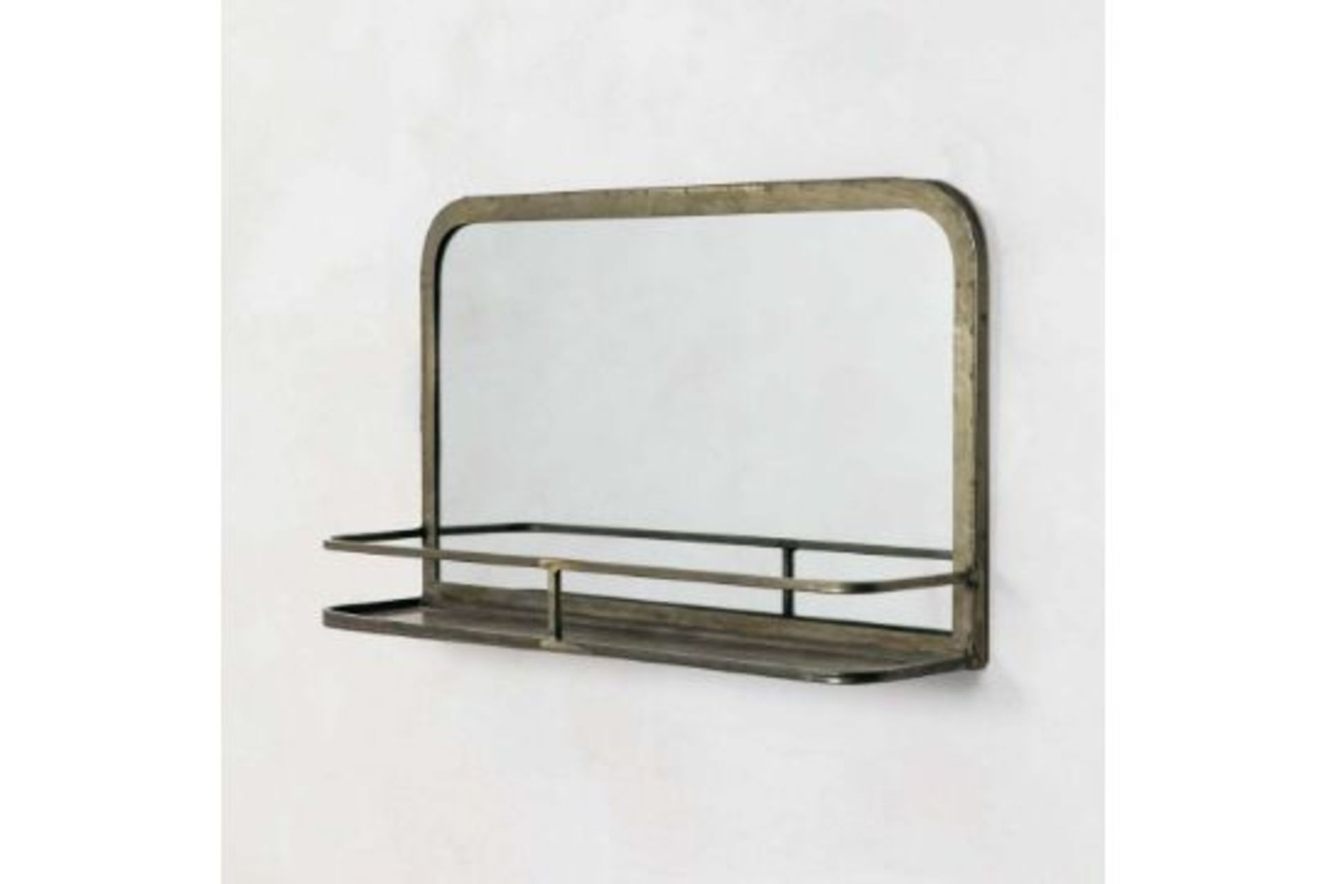 RRP £75 - Bronzed Mirror Shelf (Cracked Mirror Shelf Bend On End)