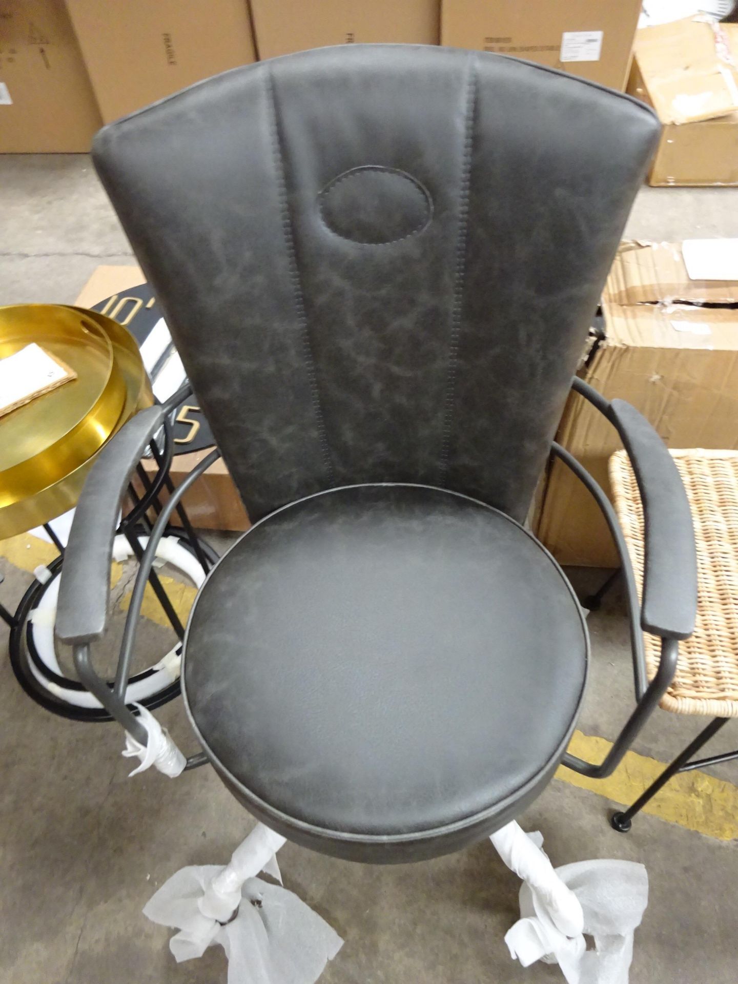 RRP £375 - Industrial Style Office Chair - Grey -(Small Scuff On Arm) - Image 2 of 3