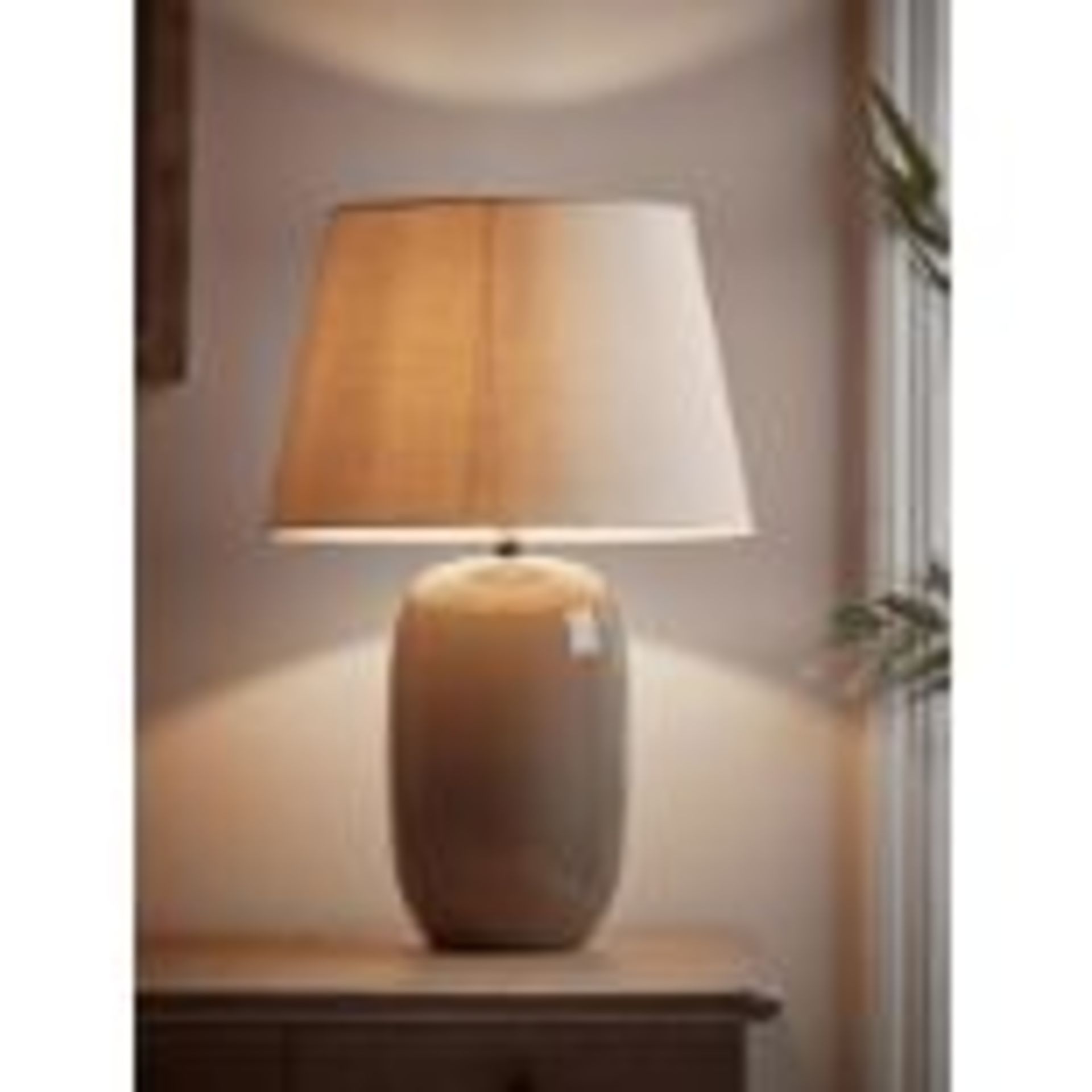 RRP £125 - Taupe Crackle Glaze Table Lamp (Crack On Lamp) - Image 2 of 7