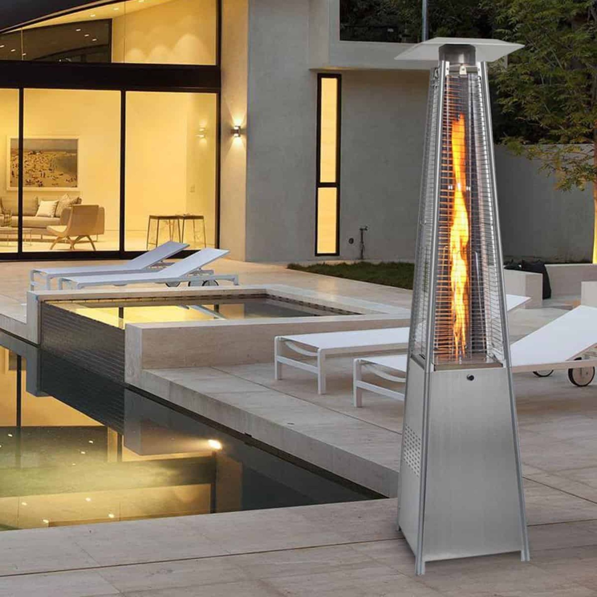 RRP £399 - New Chelsea Garden Company 2.2m Stainless Steel Pyramid Heater