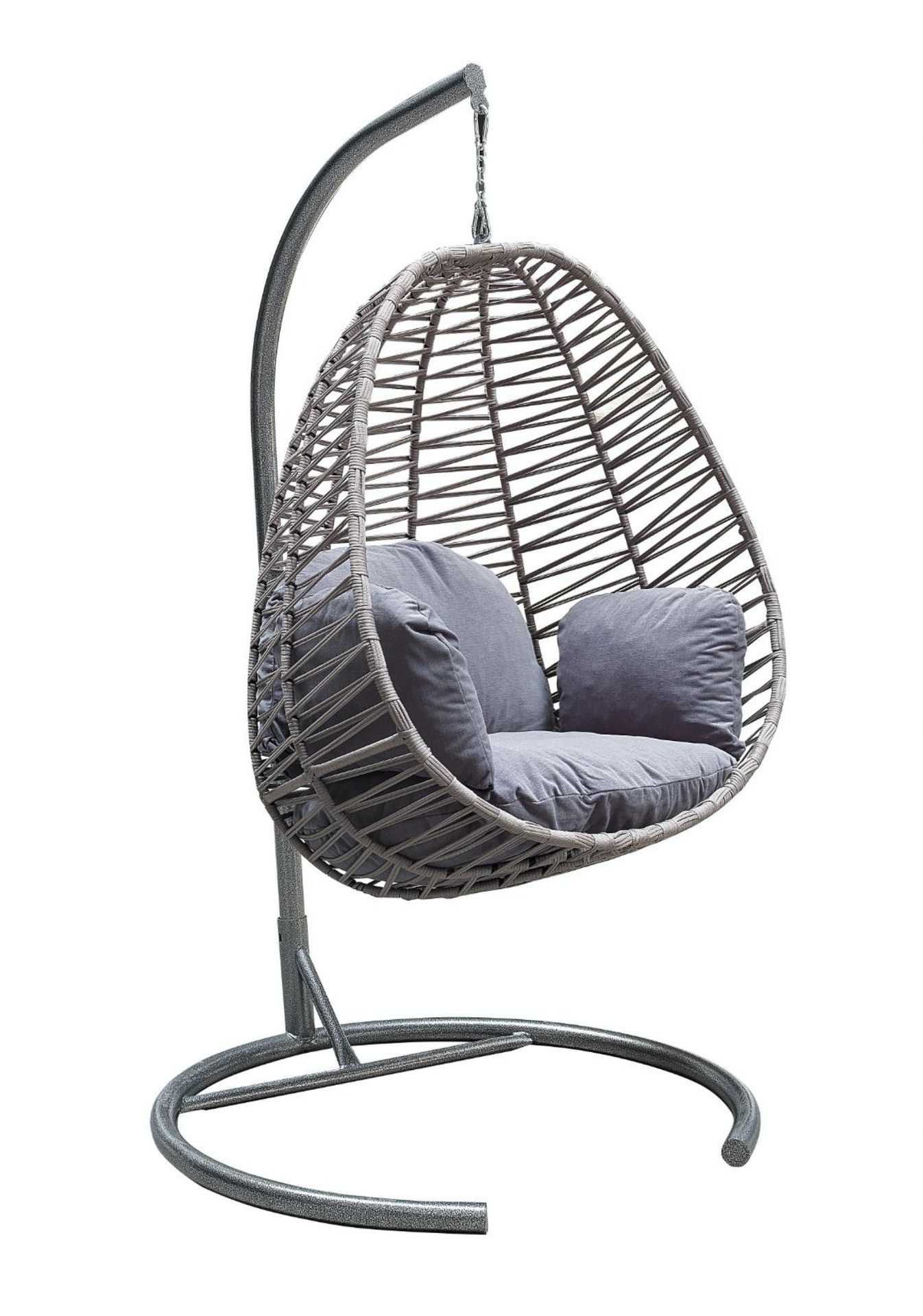 x3 New Light Grey Luxury Weaved Hanging Egg With Cushion (Similar Chairs £250 to £400)