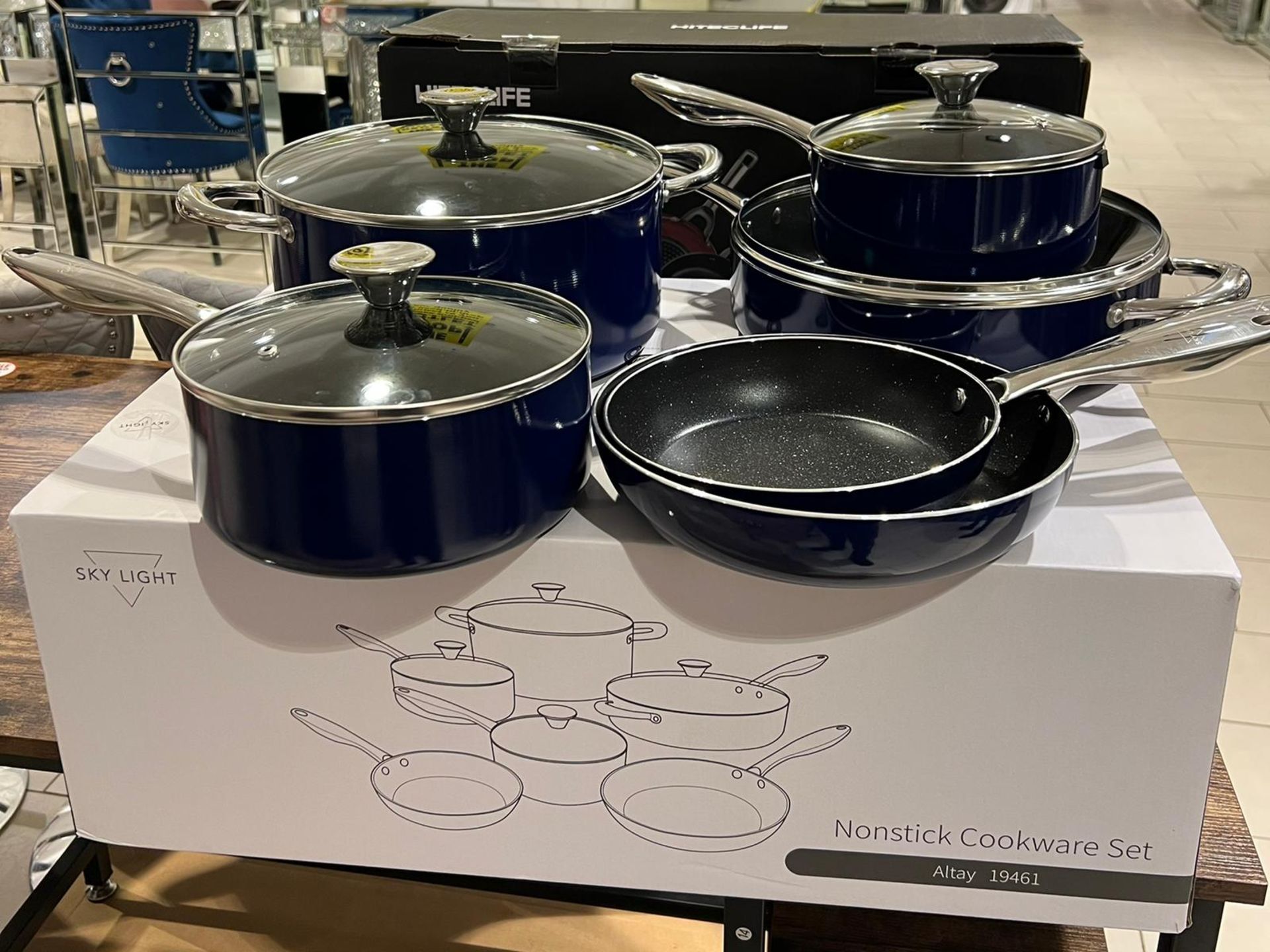 RRP £129.99 - New Blue 10pc Pot & Pan Non Stick Induction Cookware Set - Image 2 of 4