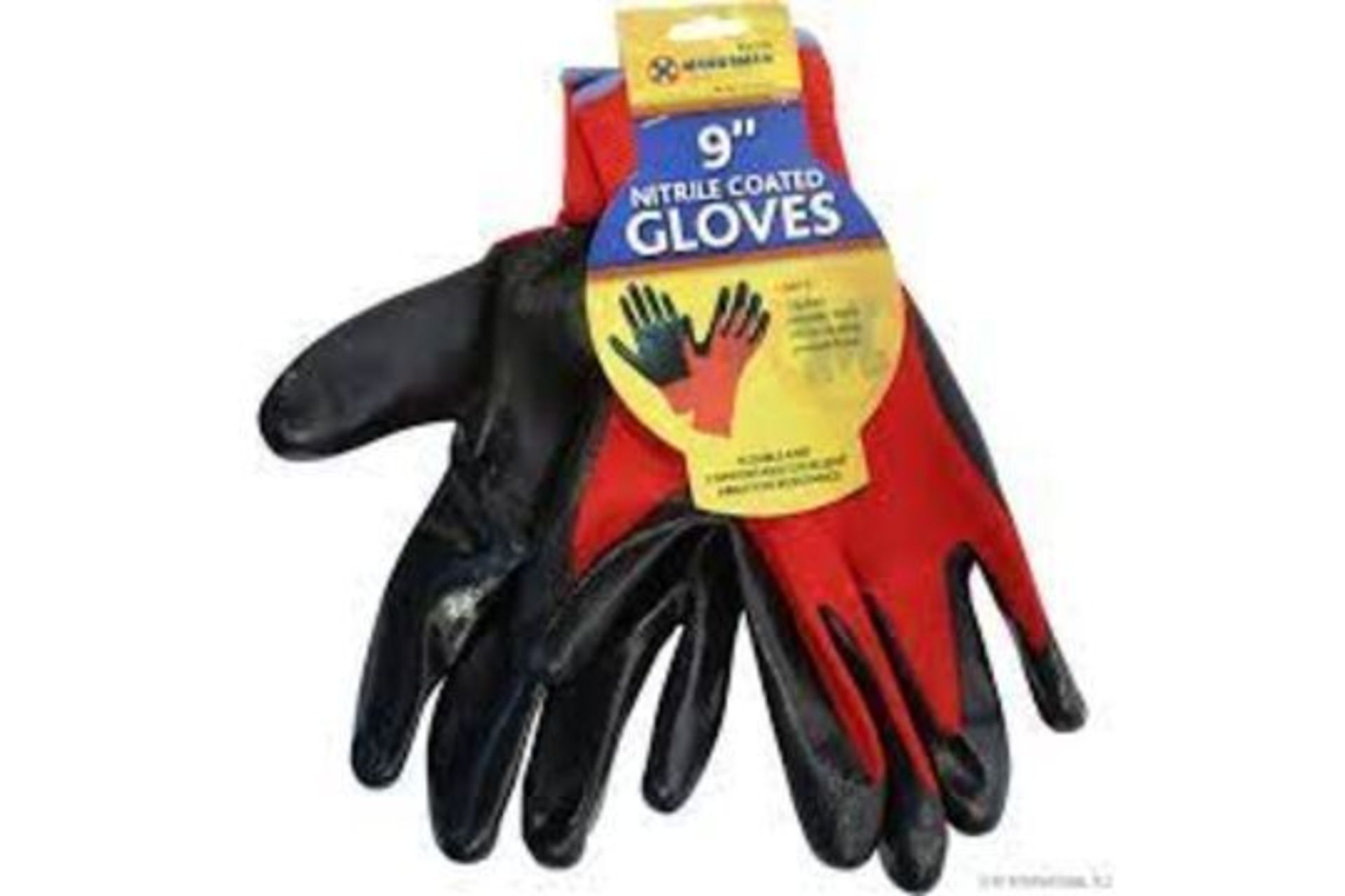 11 Pairs Of New 9" Nitrile Coated Gloves