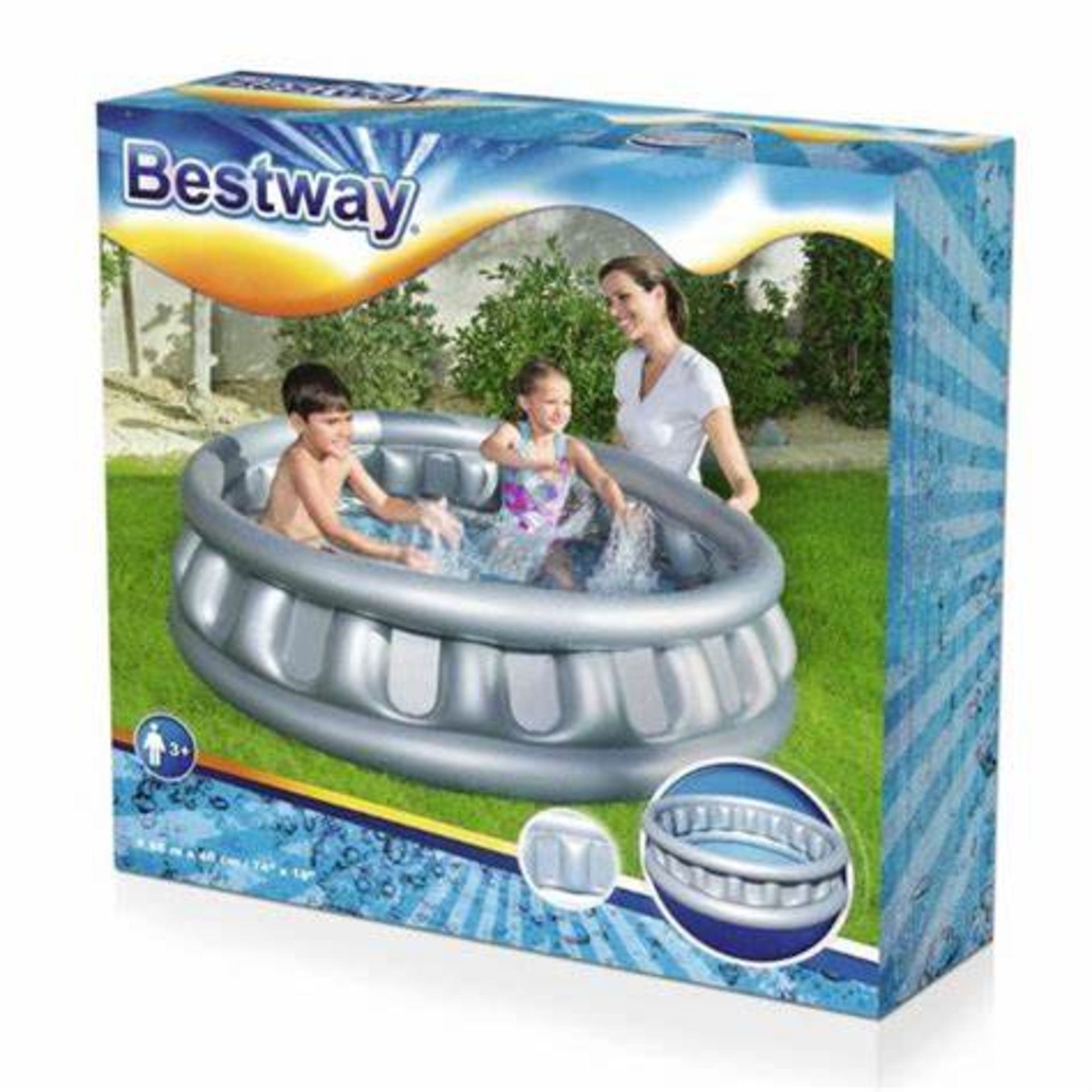 New Bestway 1.52m Grey Space Ship Paddling Pool - Image 2 of 2