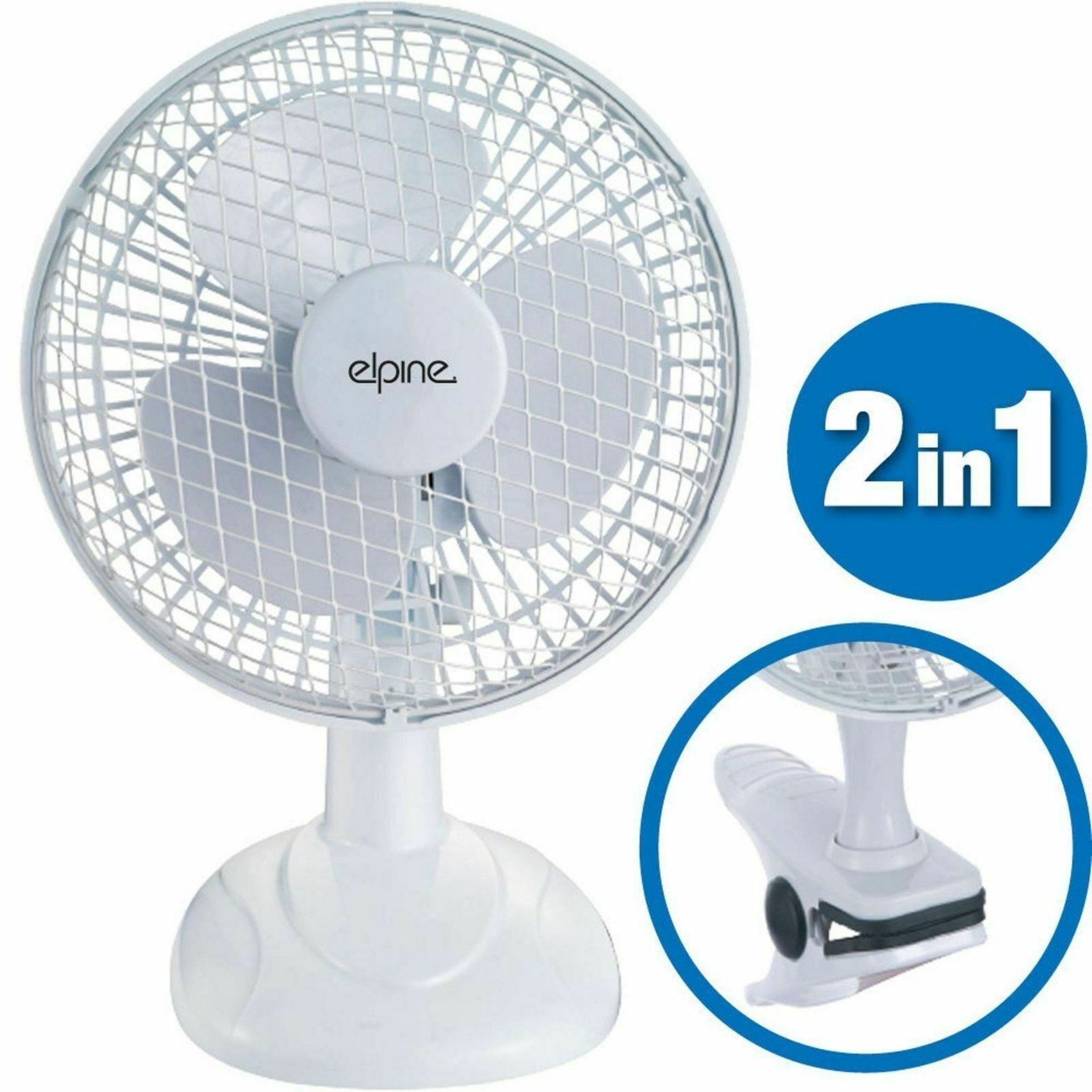 New 6" 2 In 1 Desk Fan With Clip Attachment