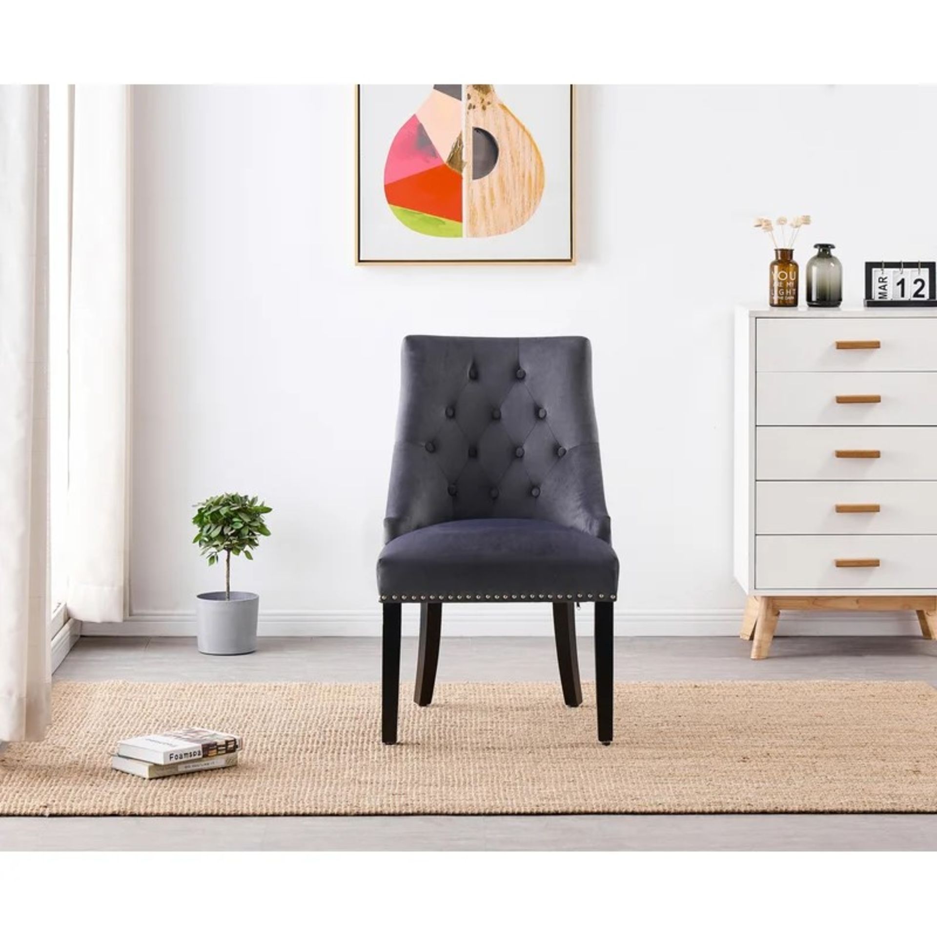 RRP £172.99 - Scott Tufted Velvet Side Chair