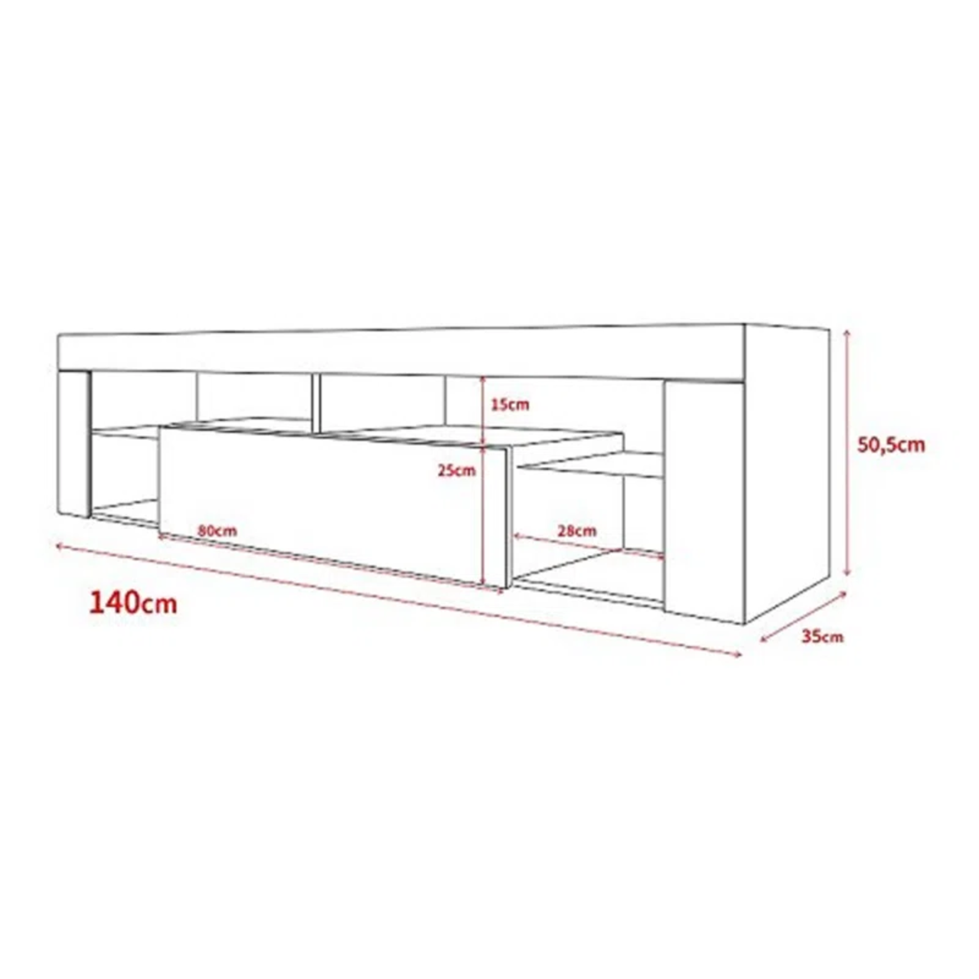 RRP £139.99 - Francis TV Stand for TVs up to 55" - Image 3 of 3