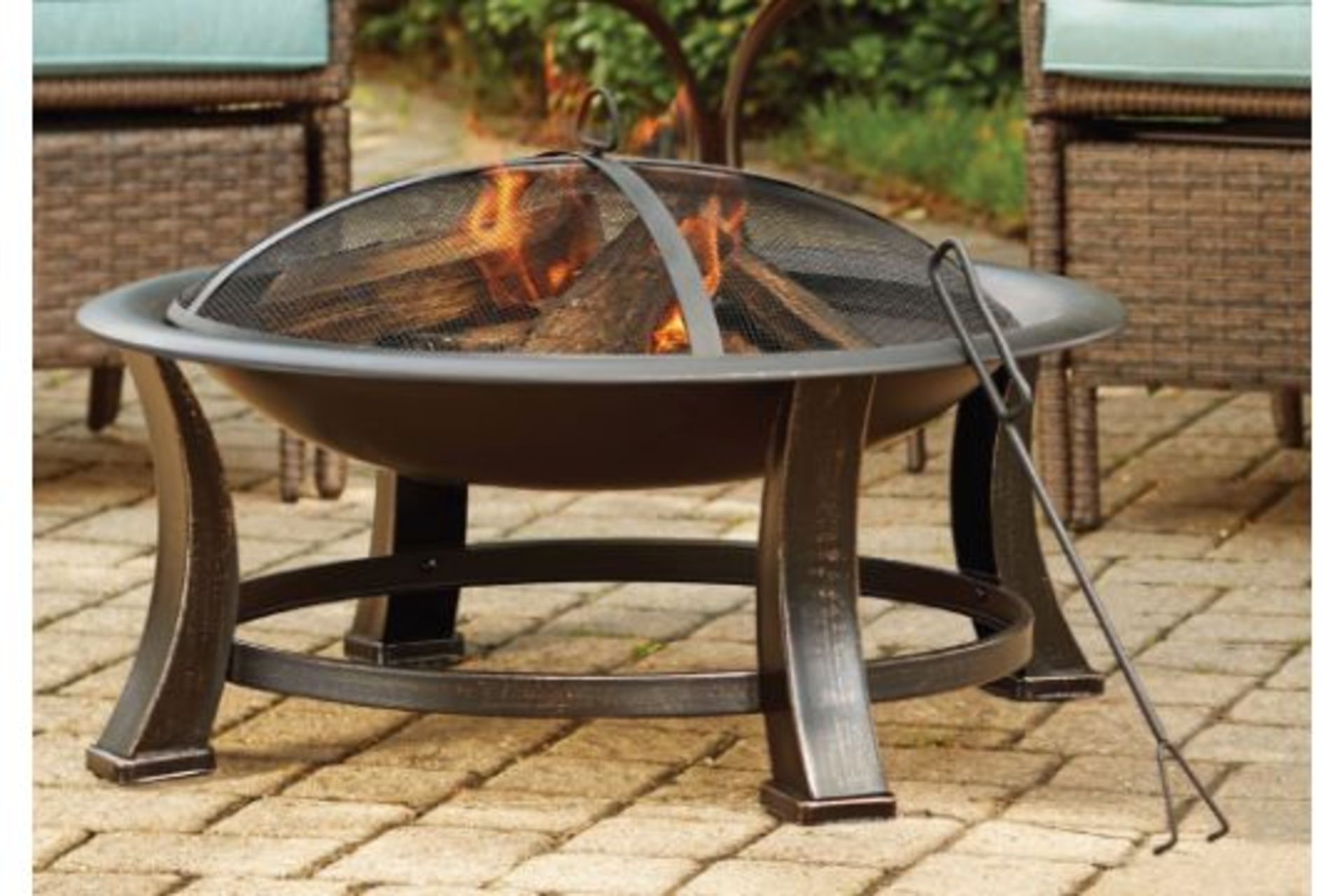 New 77cm Round Woodlodge Firepit