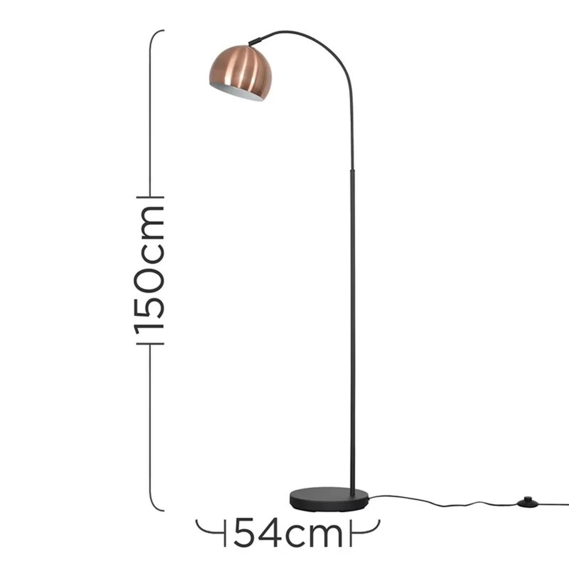 RRP £58.99 - Derosier 150cm Arced Floor Lamp - Image 2 of 3