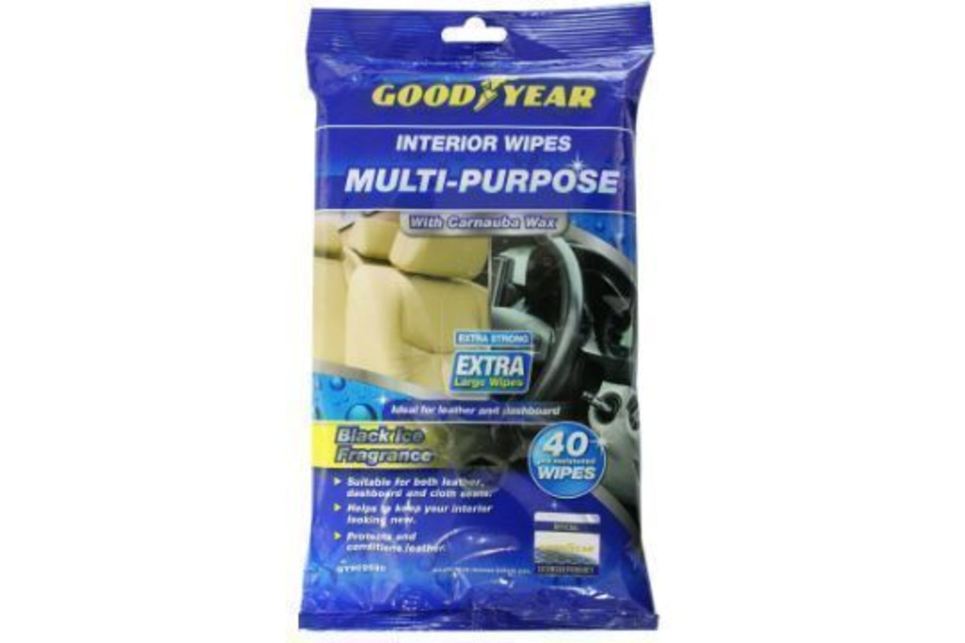 x3 Packs Of Goodyear 40 Multi Purpose Car Cleaning Wipes