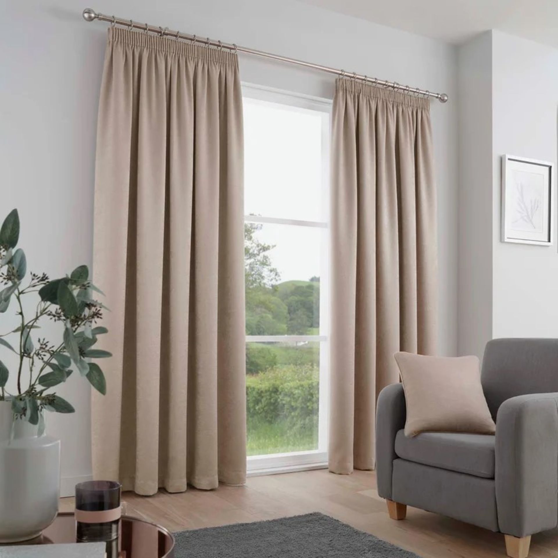 RRP £51.99 - Carianna Pencil Pleat Room Darkening Curtains (Set of 2)