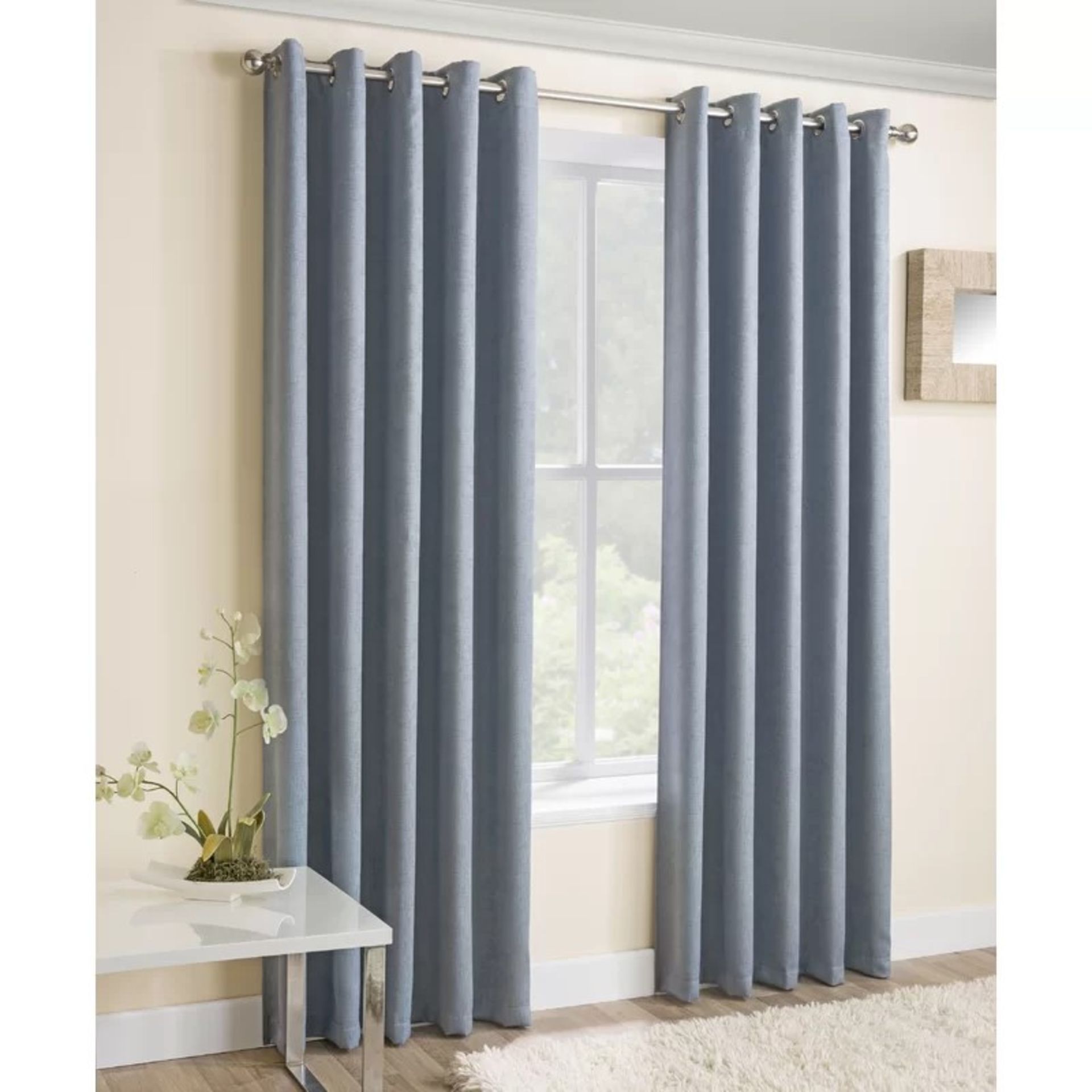 RRP £59.99 - Falkner Eyelet Sheer Thermal Curtain (Set of 2)