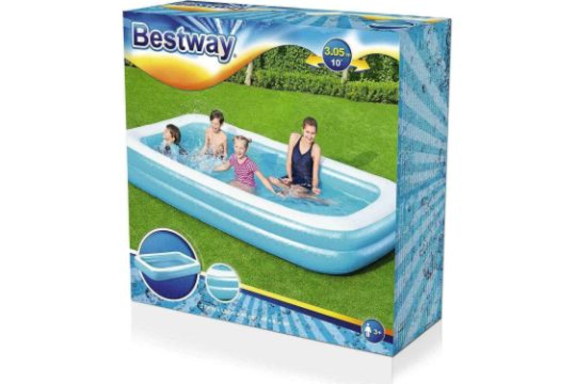New Bestway 3.05m Blow Up Paddling Pool (2 rings high not 3) - Image 2 of 2