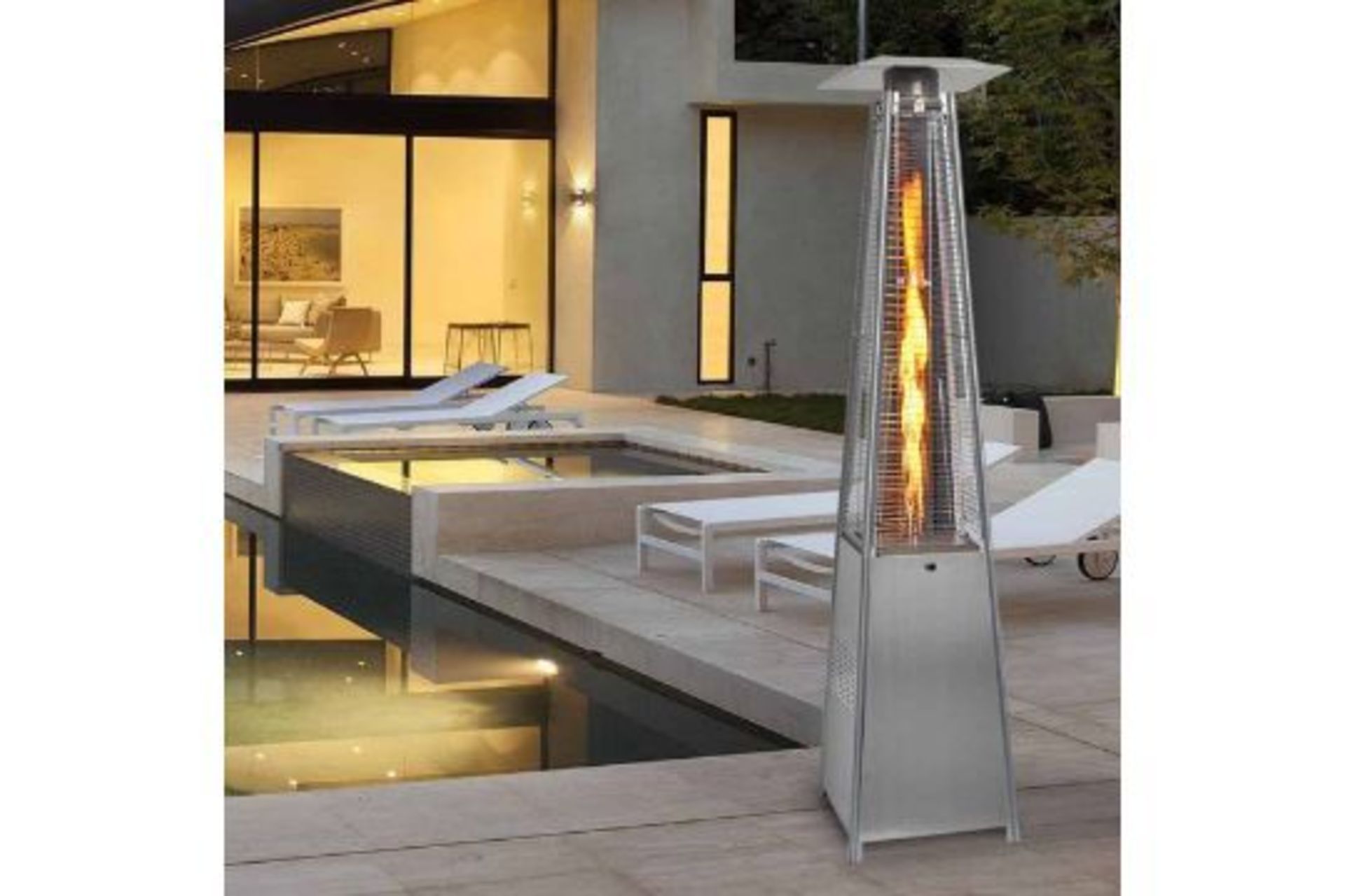 RRP £399 - New Chelsea Garden Company 2.2m Stainless Steel Pyramid Heater