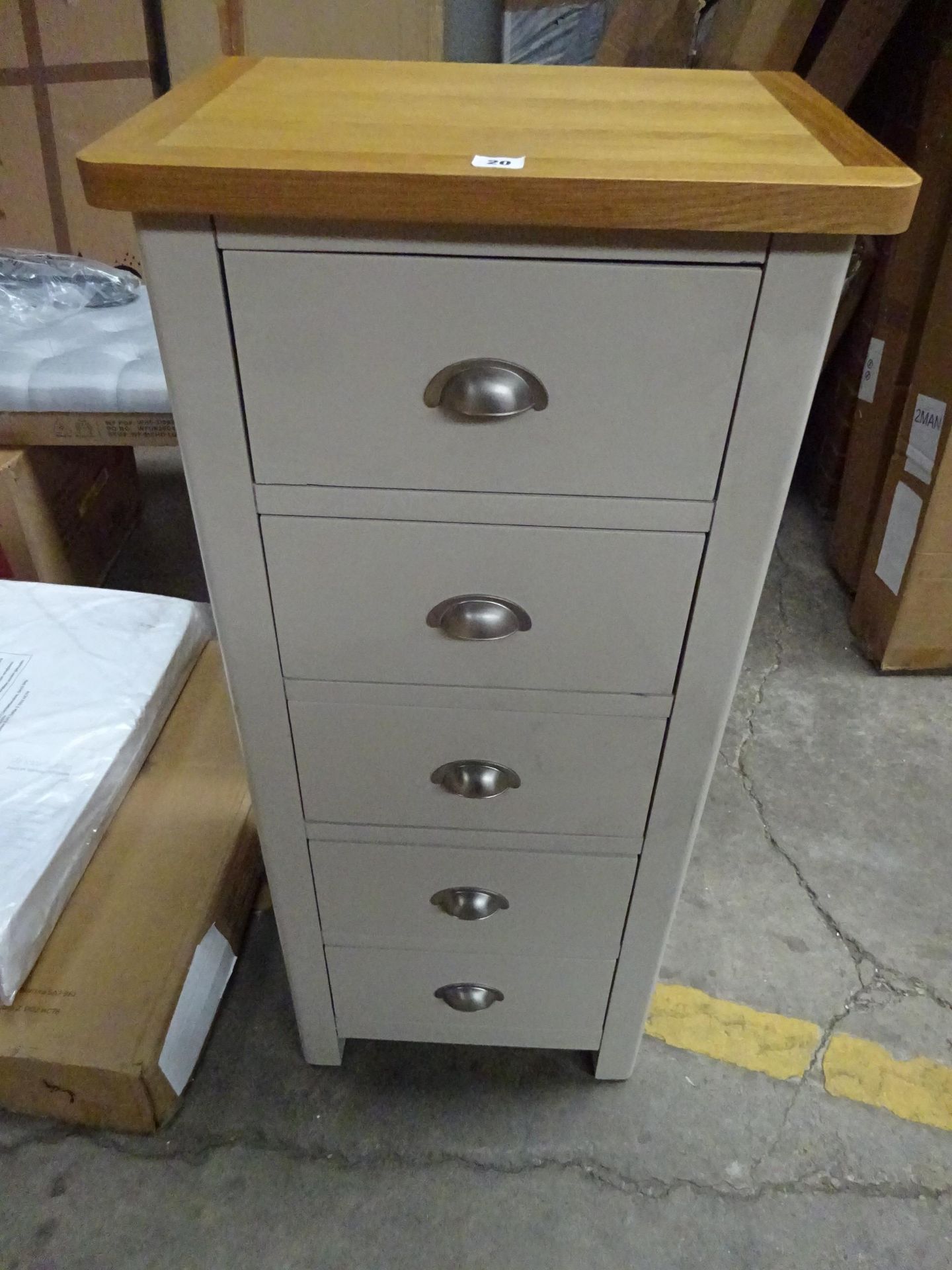 RRP £349. 99 - Lille 5 Drawer 50Cm W Solid Wood Tallboy (FRAME SLIGHLY LOOSE) COLLECTION OR LOCAL - Image 4 of 5