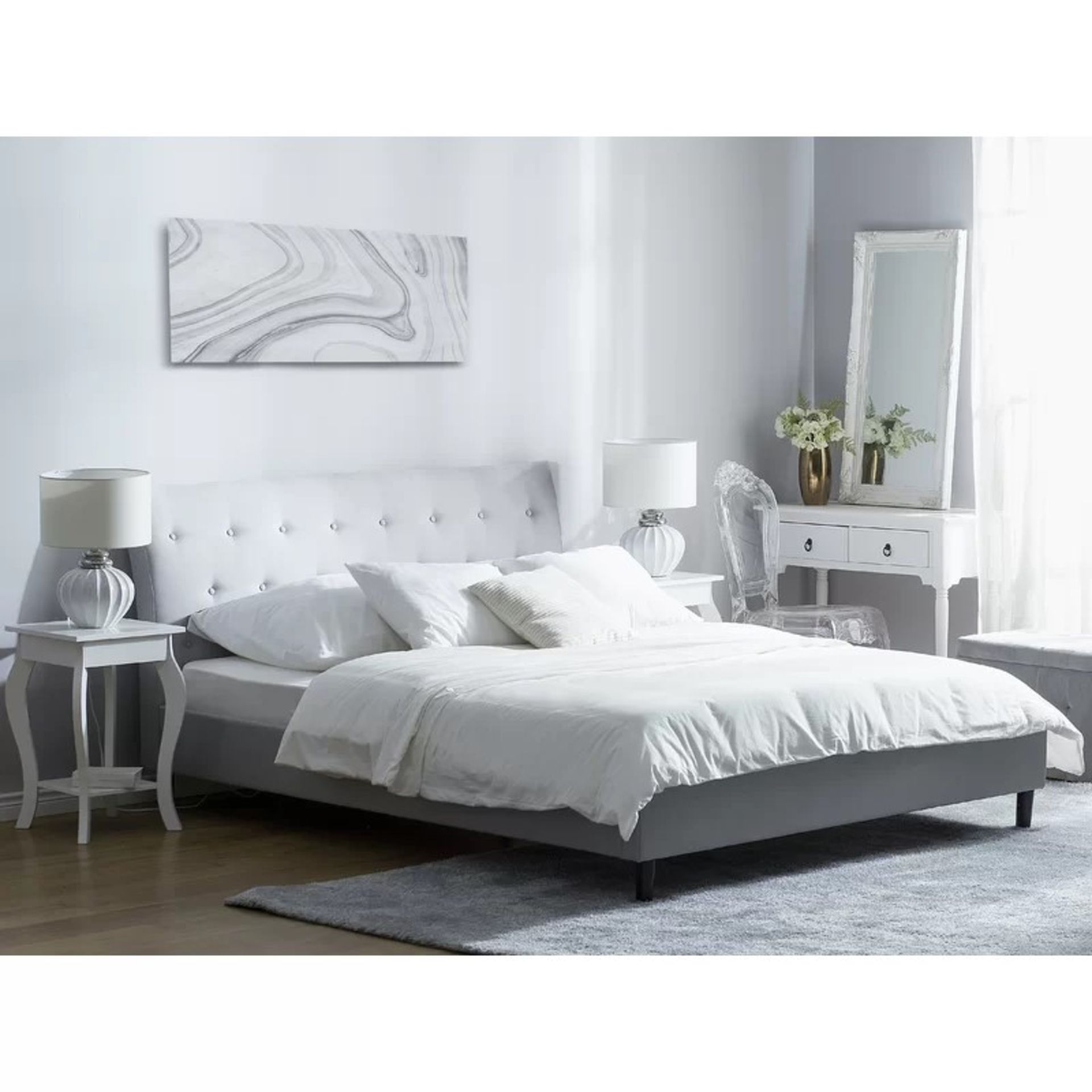 RRP £509.99 - Stolle European Double Upholstered Bed Frame