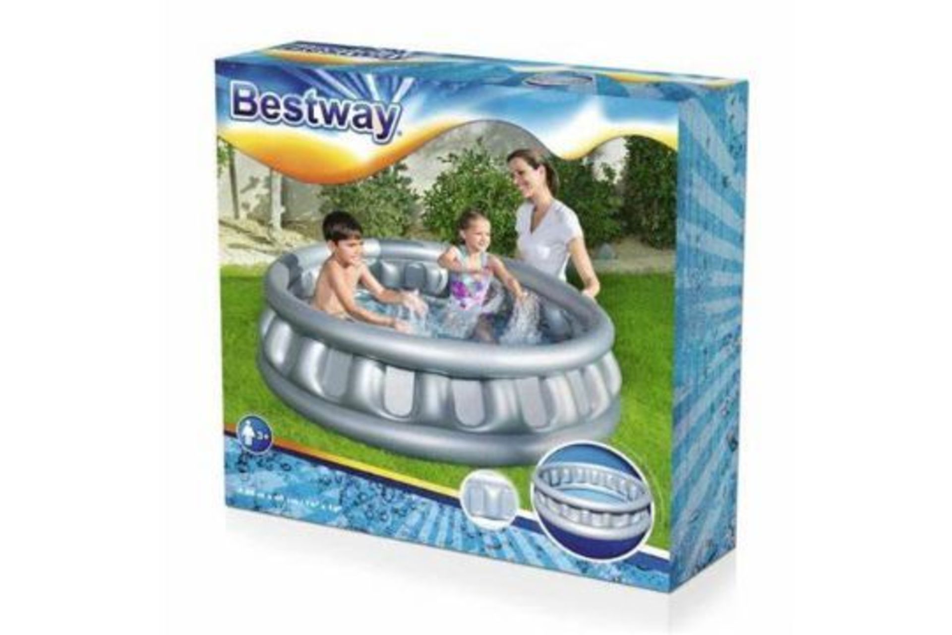 New Bestway 1.52m Grey Space Ship Paddling Pool - Image 2 of 2