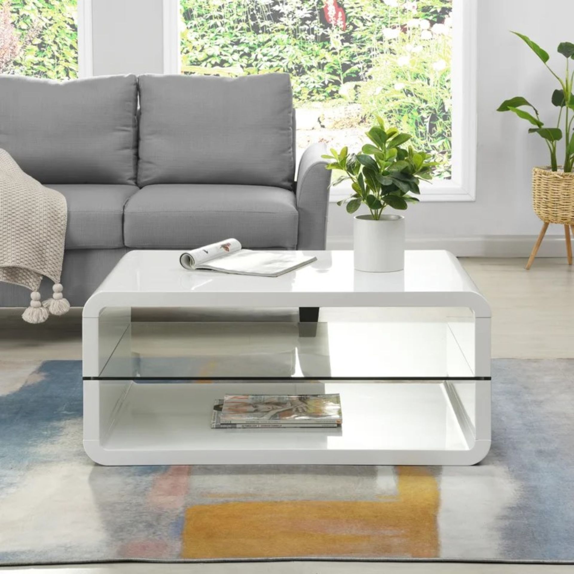 RRP £219.99 - Truex Floor Shelf Coffee Table with Storage