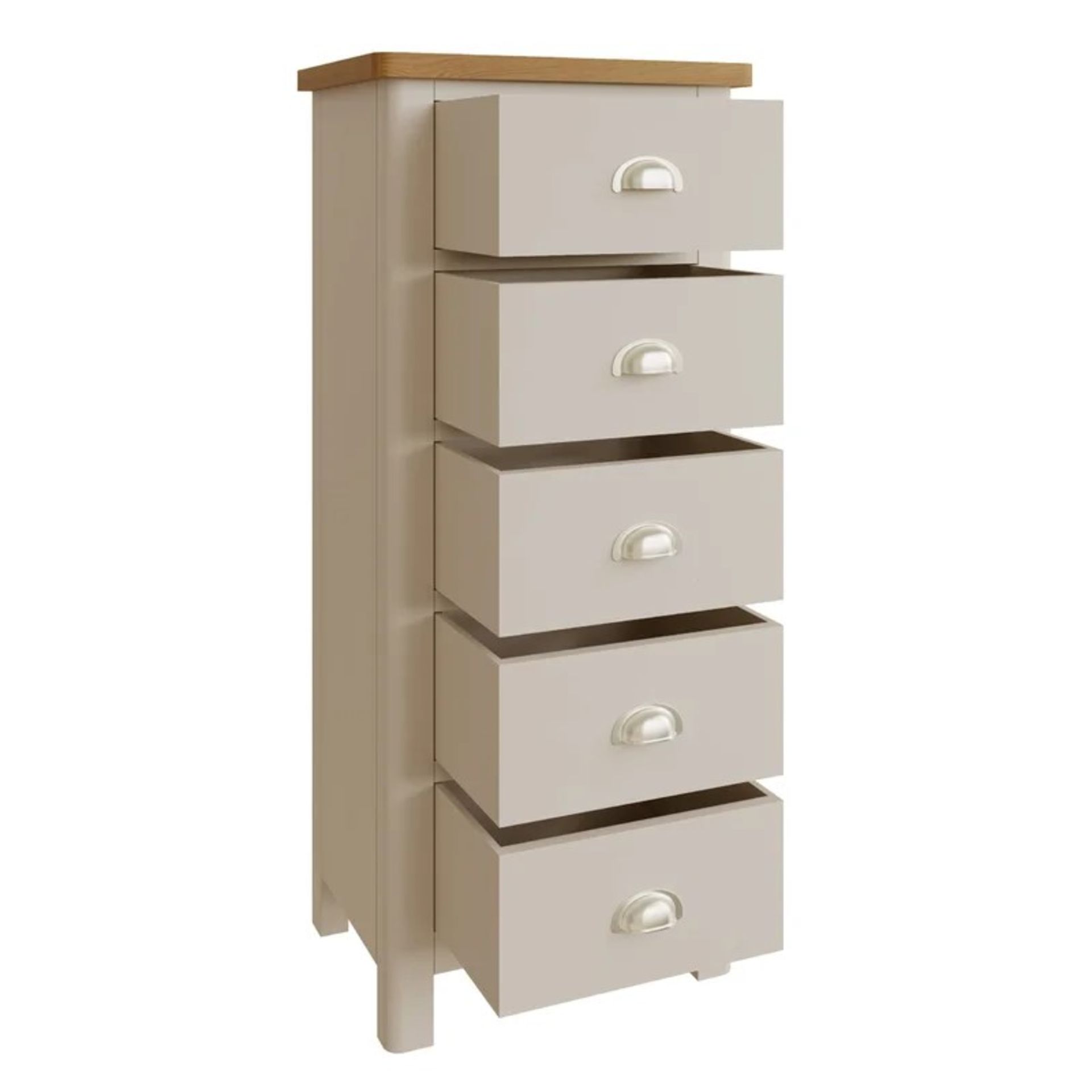 RRP £349. 99 - Lille 5 Drawer 50Cm W Solid Wood Tallboy (FRAME SLIGHLY LOOSE) COLLECTION OR LOCAL - Image 2 of 5