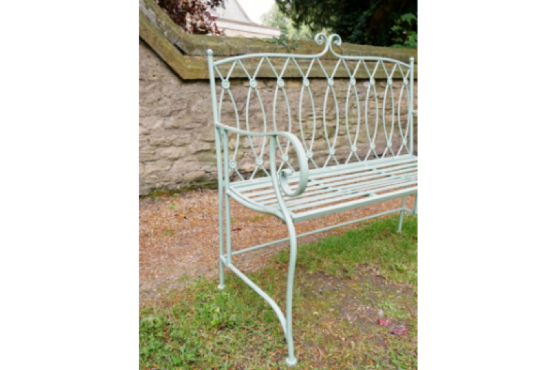 New 105cm Blue Metal Button Bench - Image 2 of 2