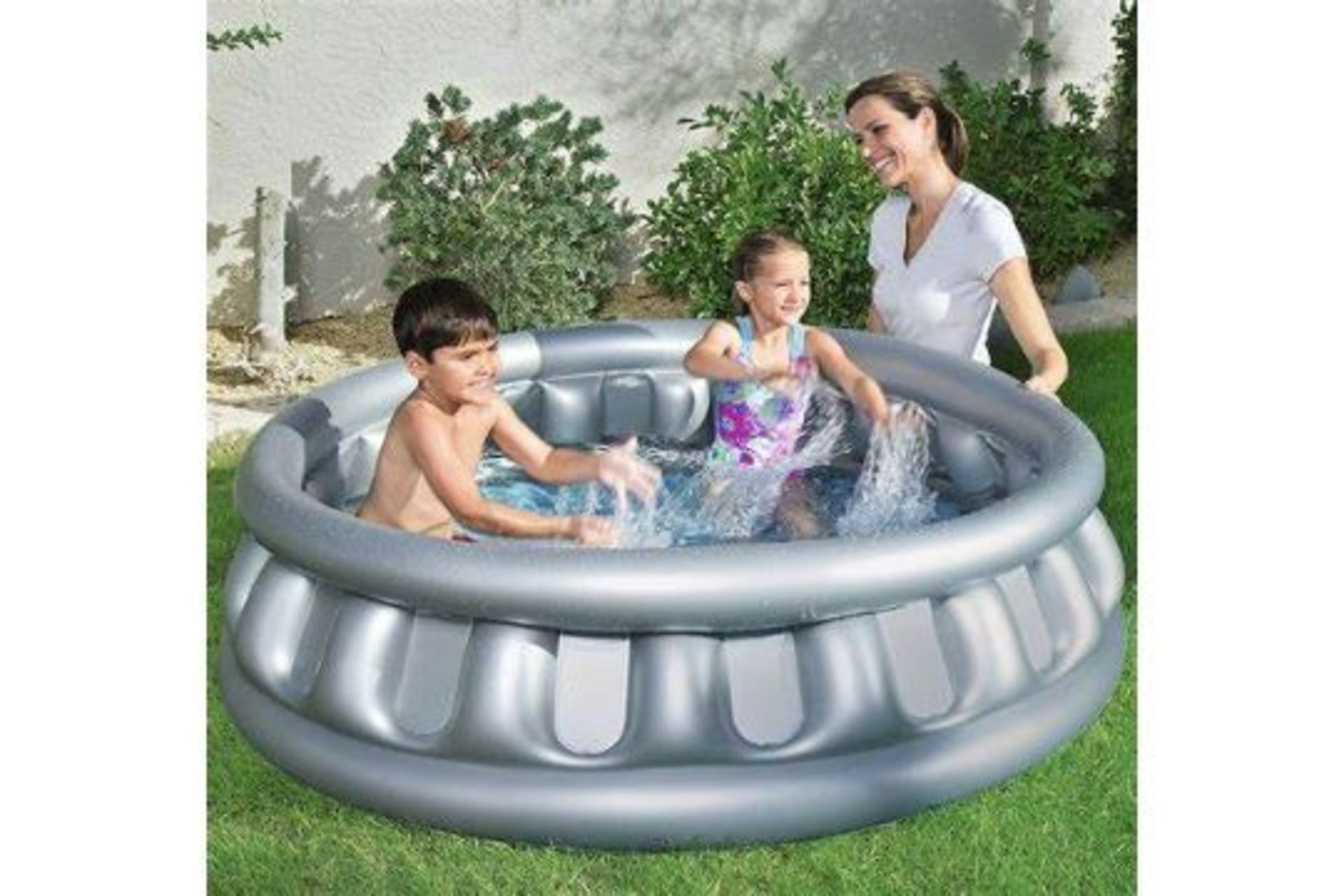 New Bestway 1.52m Grey Space Ship Paddling Pool