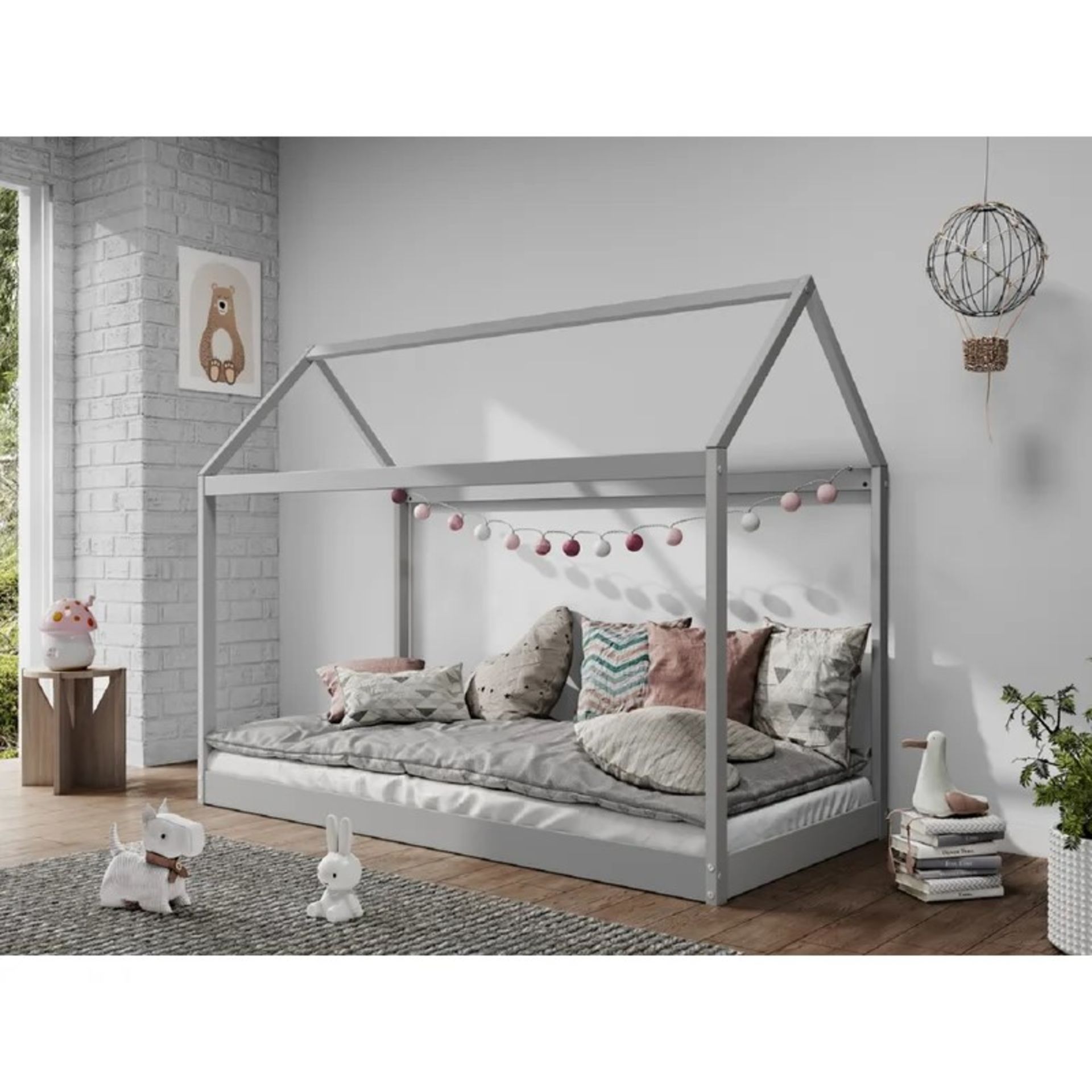 RRP £162.99 - 3FT Single Vesper Single (3') Solid Wood House Bed