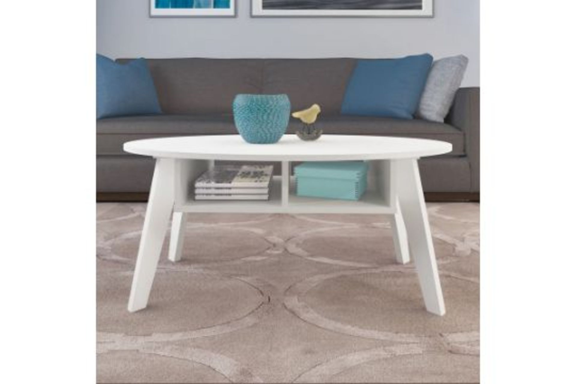 RRP £83.99 - Haillee 4 Legs Coffee Table with Storage